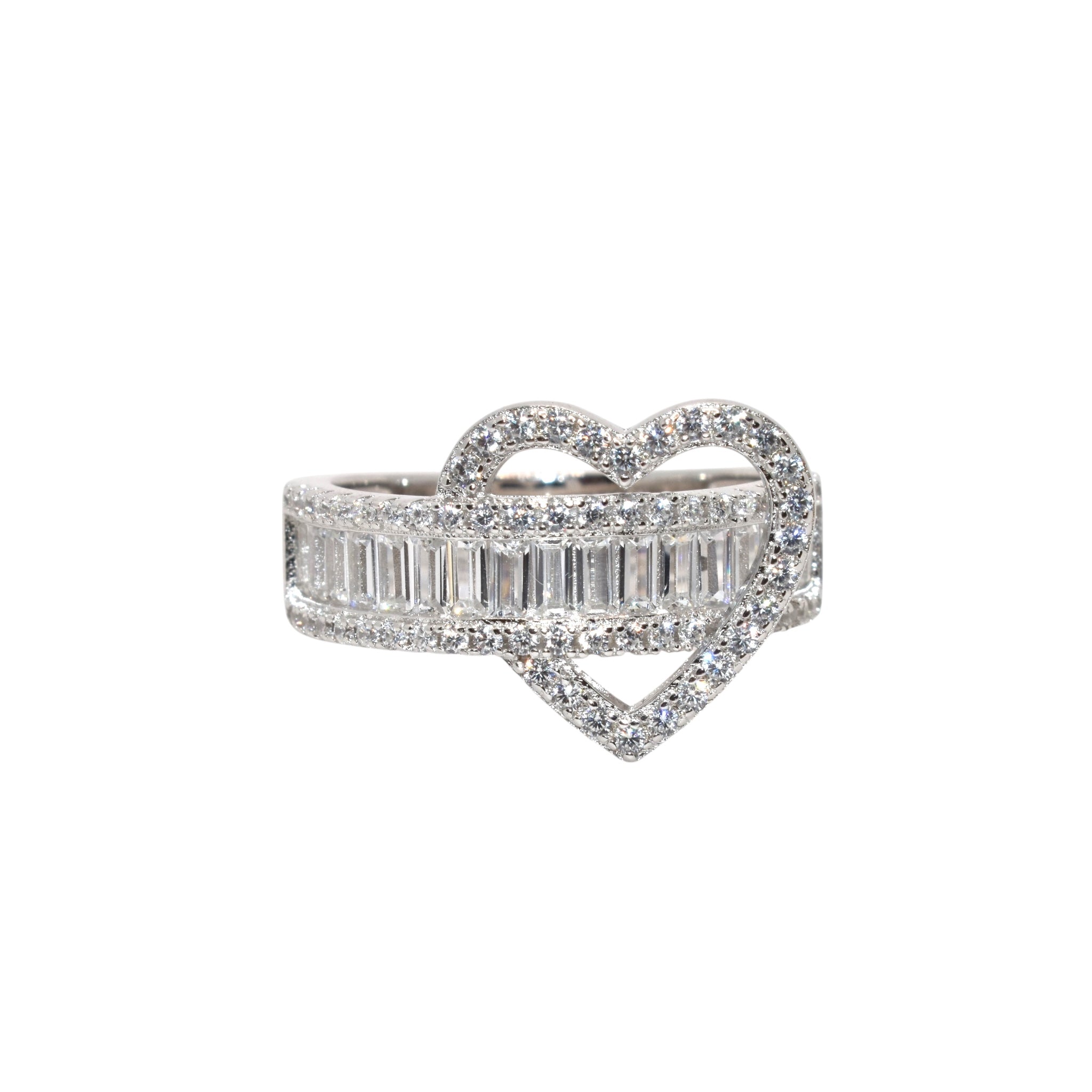 Heart Shape Baguette Ring