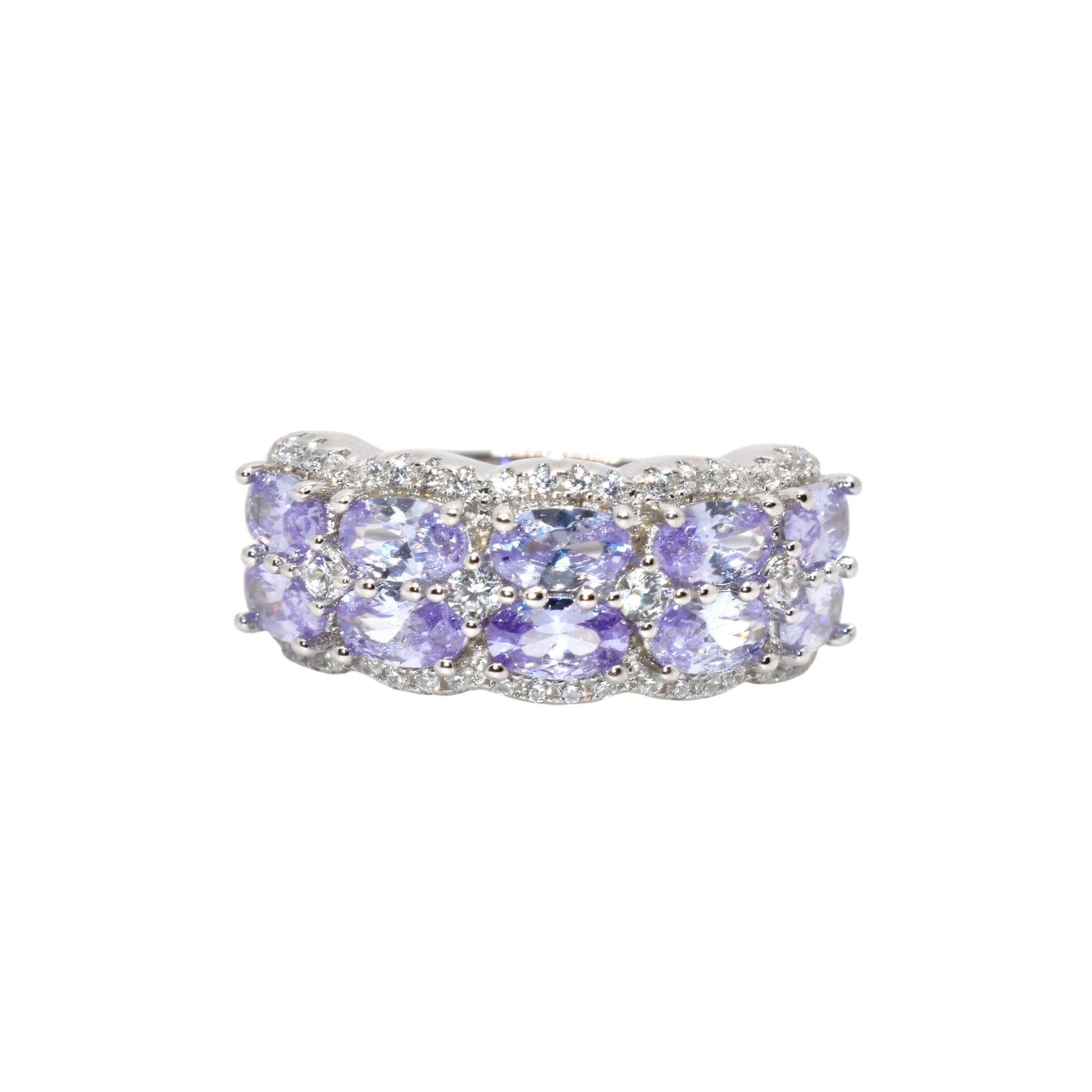 Lilac Oval half Band Ring