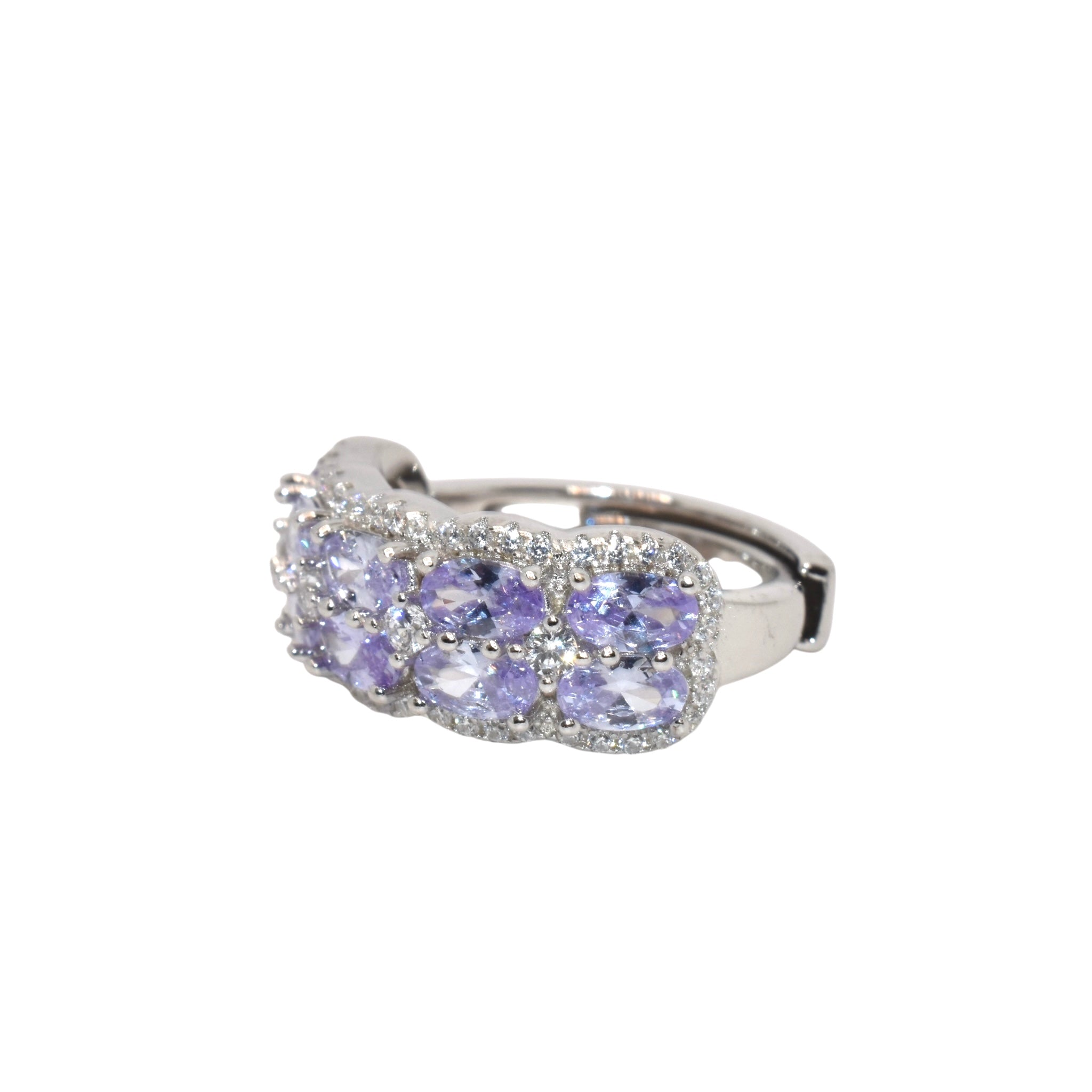 Lilac Oval half Band Ring