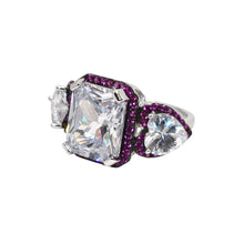 Triple Stone Ring With Ruby Finish