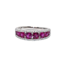 Ruby Coloured Half Band Ring