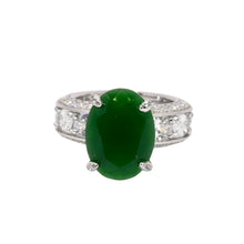 Emerald Coloured Oval Cocktail Ring