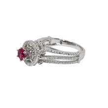 Ruby Coloured Tower Solitaire Ring