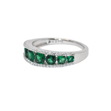 Emerald Coloured Half Band Ring