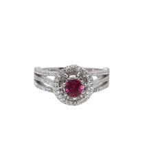 Ruby Coloured Tower Solitaire Ring