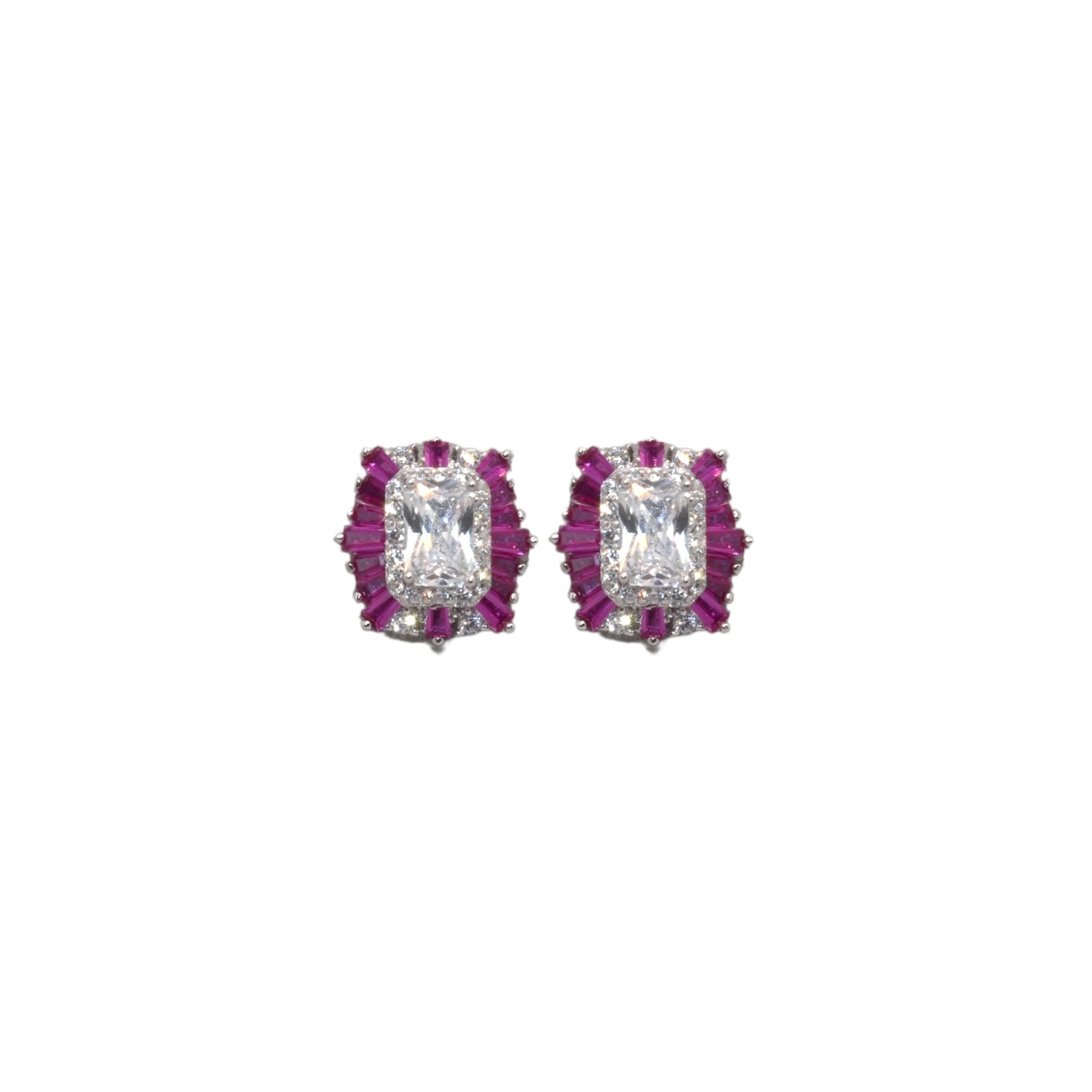 Ami Ruby Coloured Studs