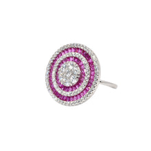 Ruby Coloured Baguette Ring