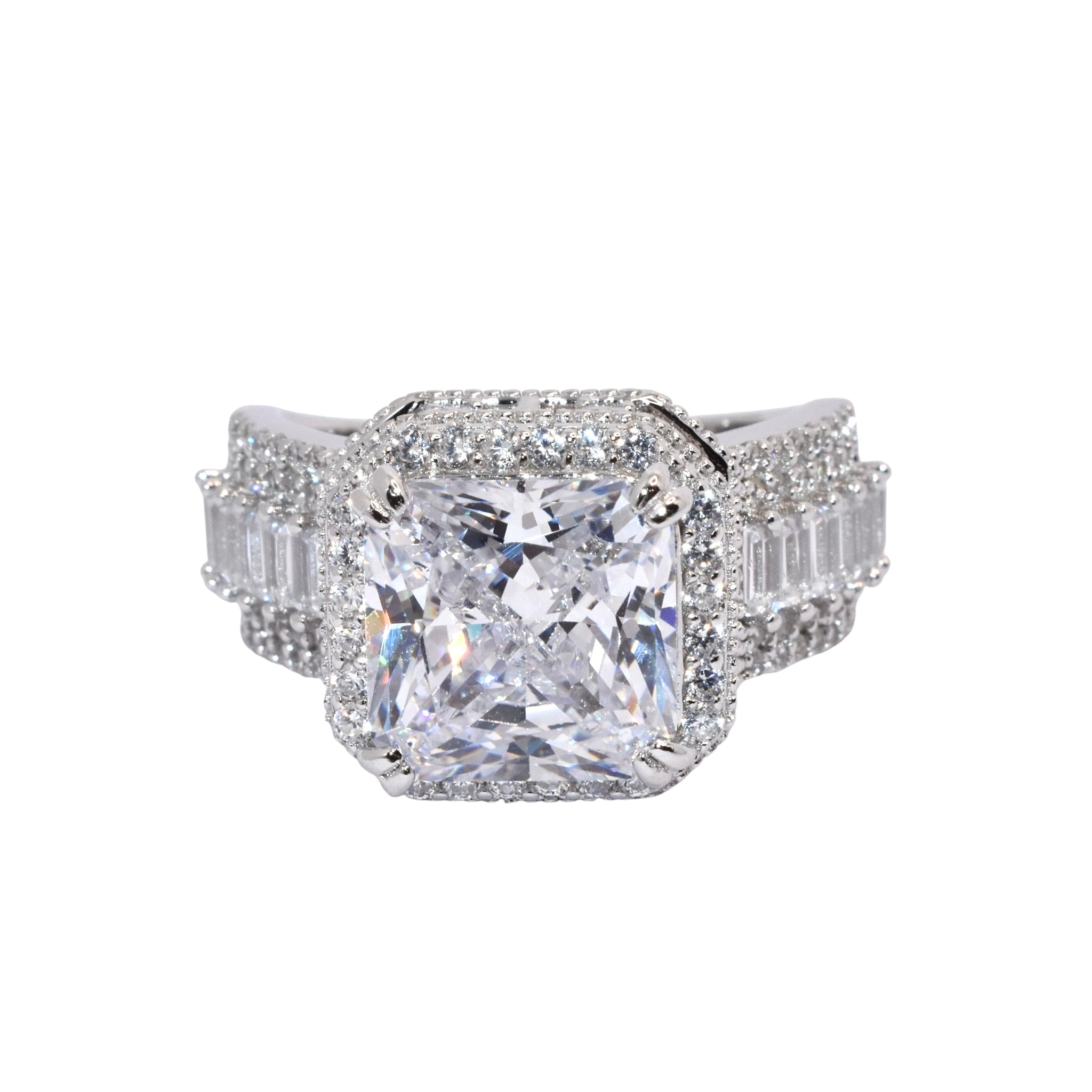 Cushion Cut Baguette Ring