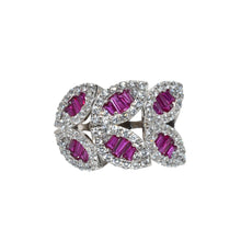 Ruby Coloured Baguette Ring