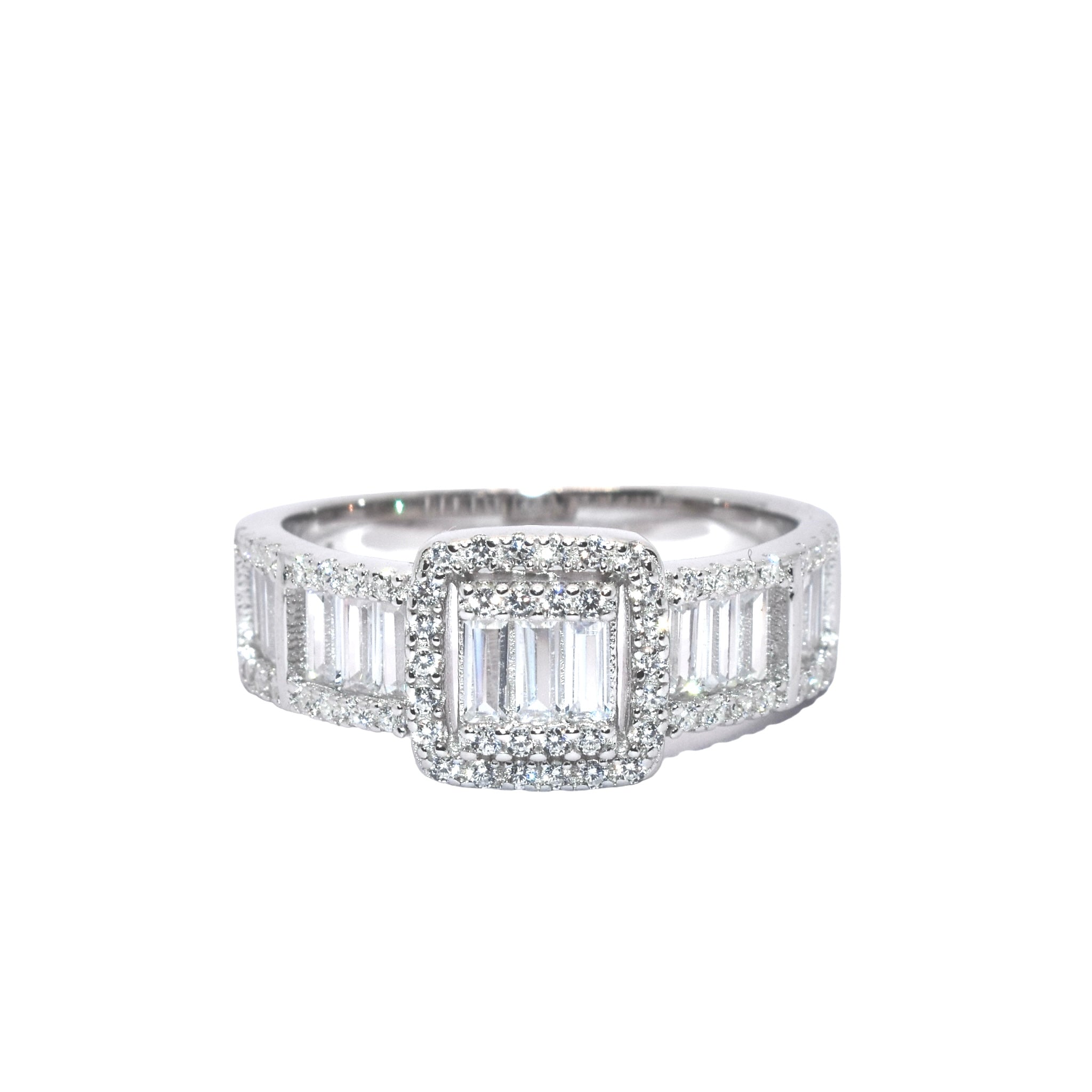 Cushion Cut Baguette Ring