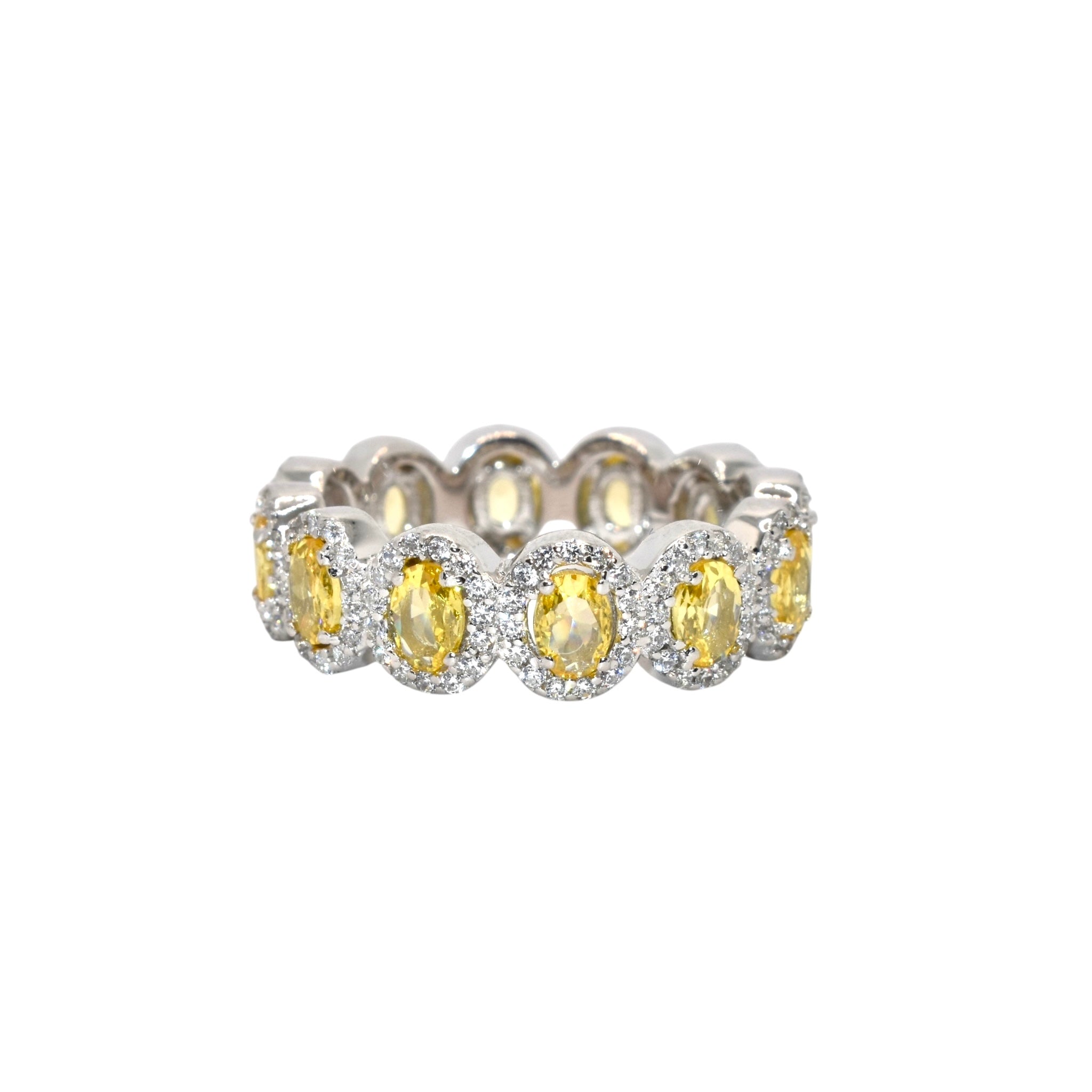 Yellow Coloured oval Band Ring