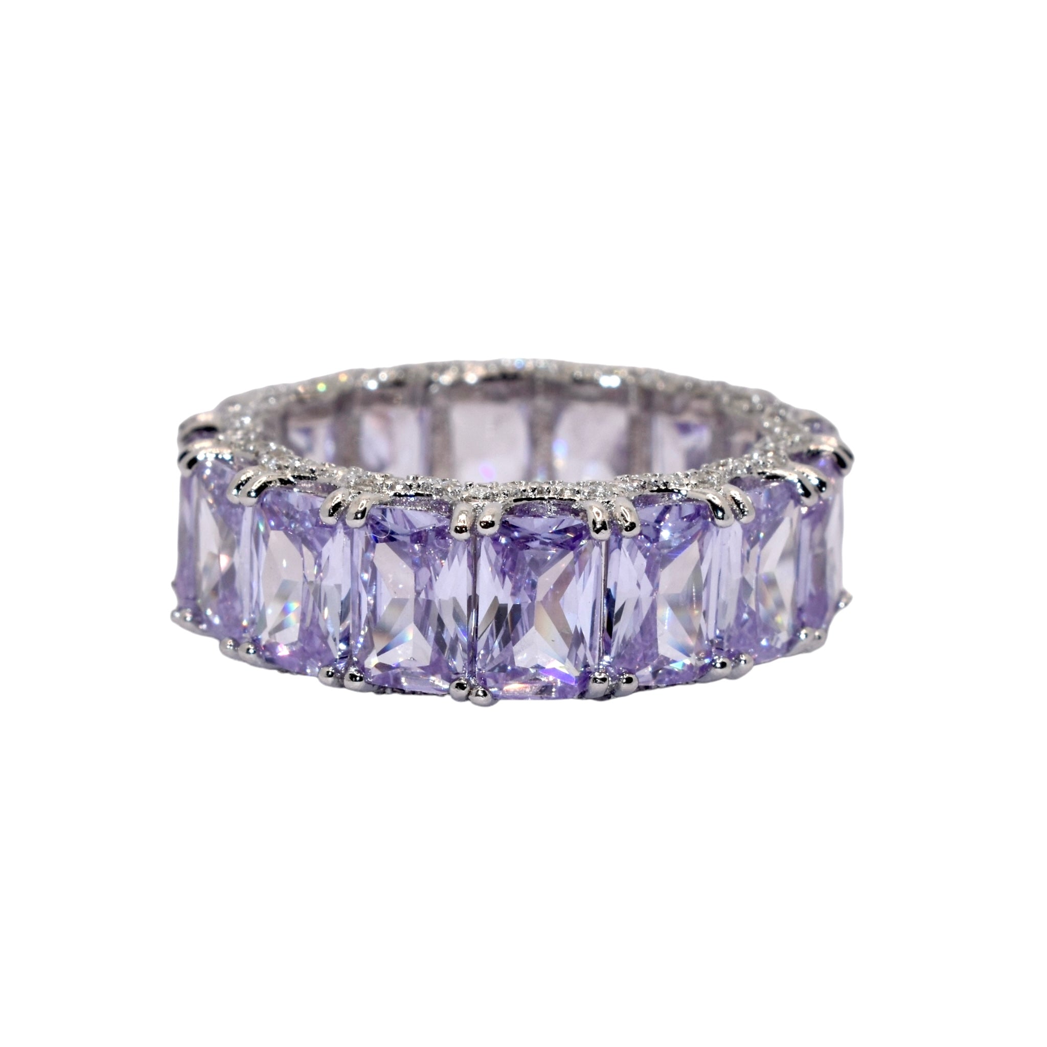 Lilac Emerald Cut Band Ring