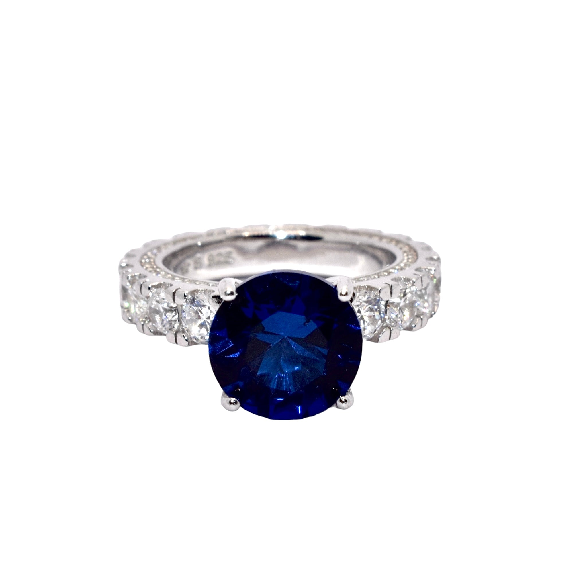 Sapphire Coloured Solitaire Ring