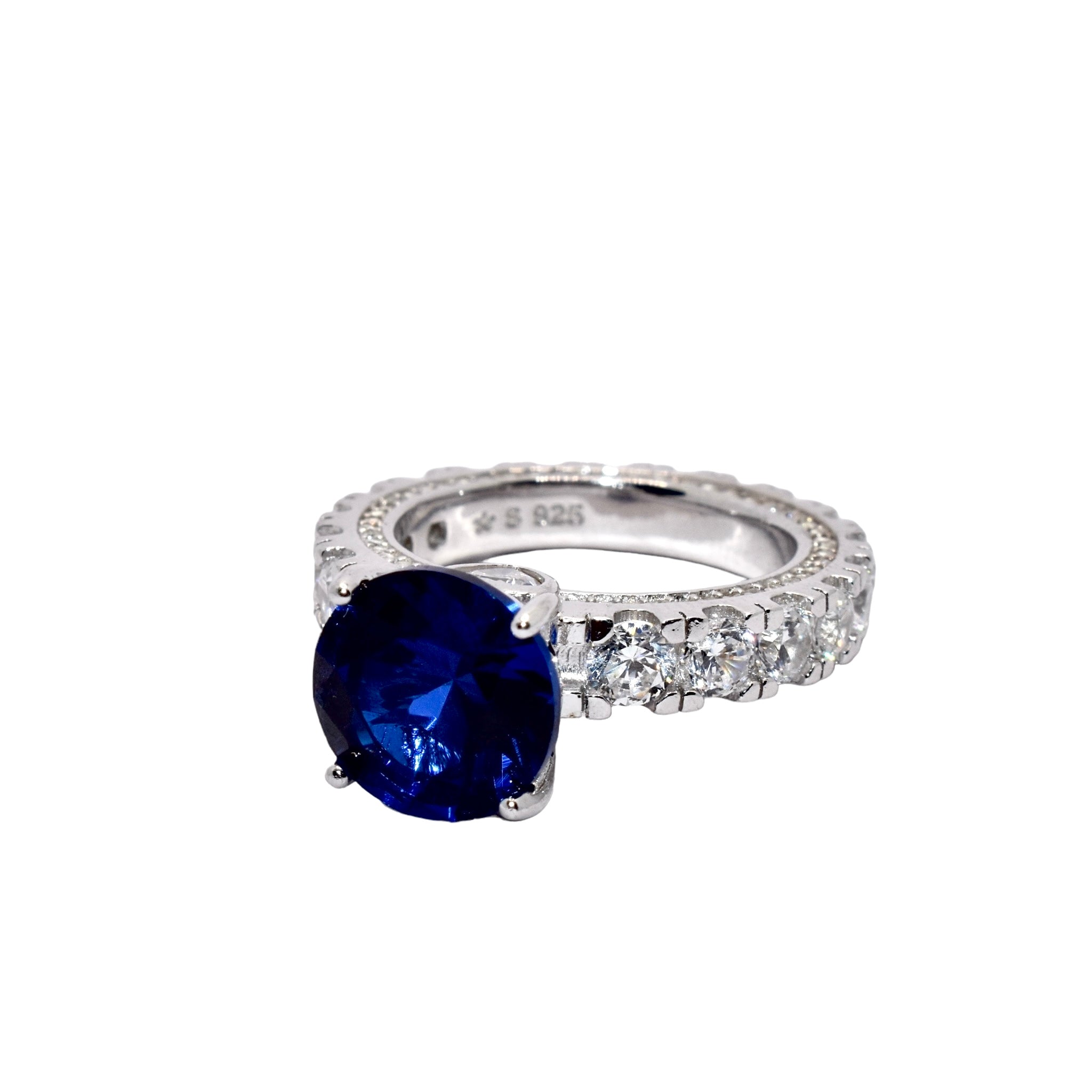 Sapphire Coloured Solitaire Ring