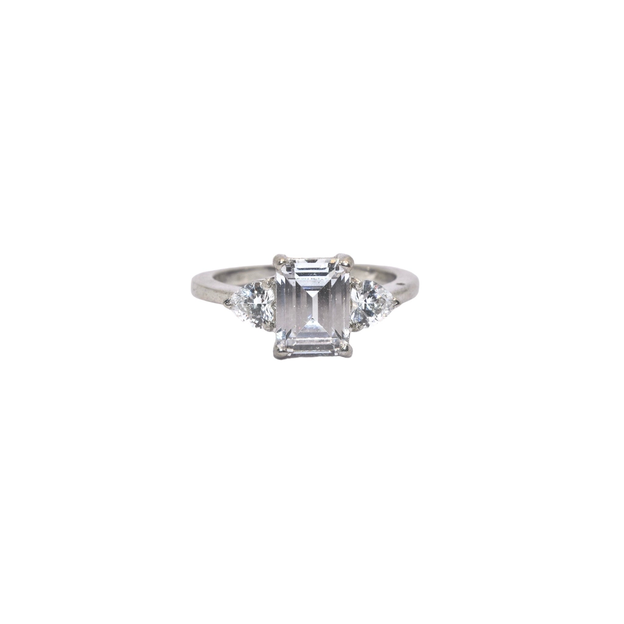 Triple Stone Emerald Cut Ring