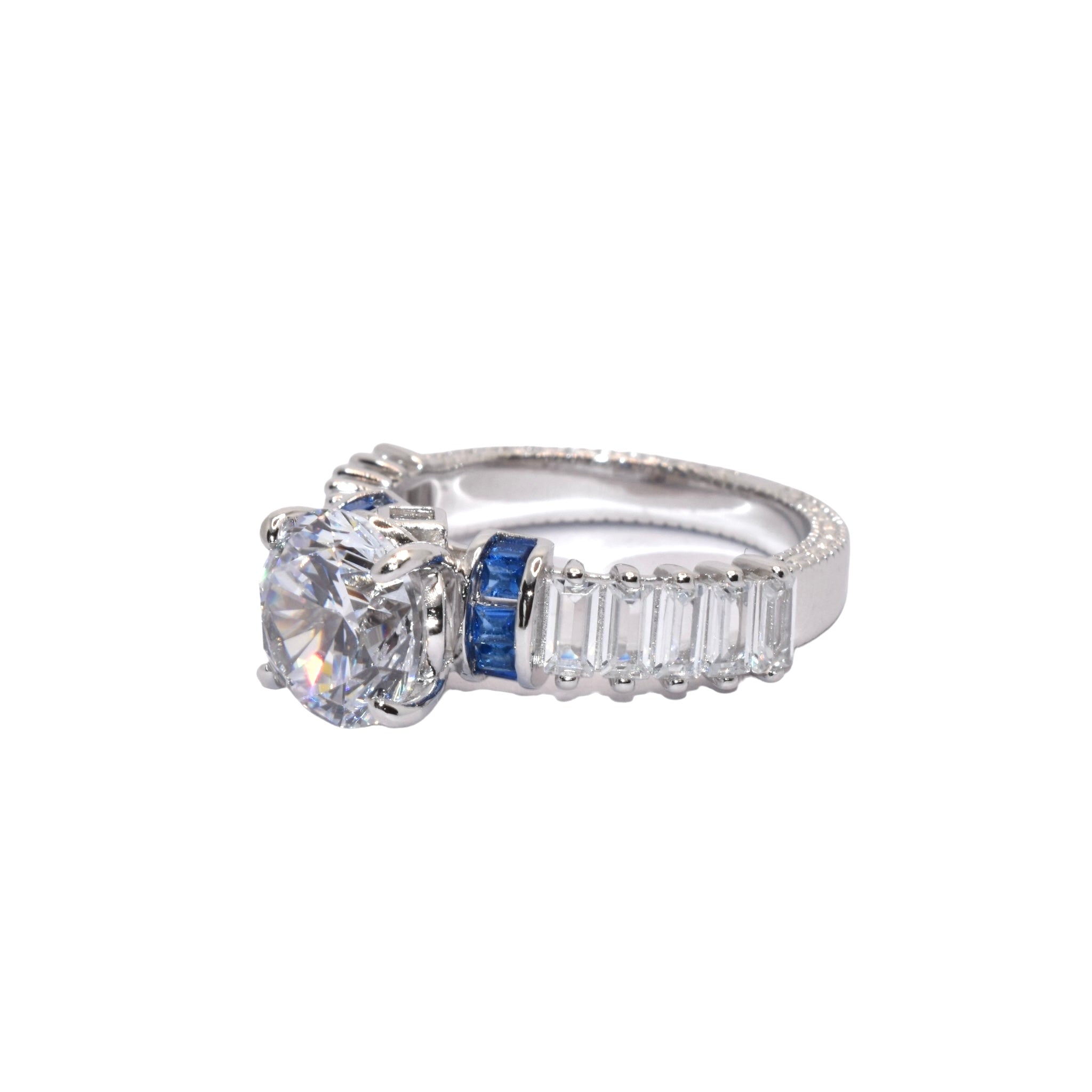 Solitaire Ring With Sapphire Finish