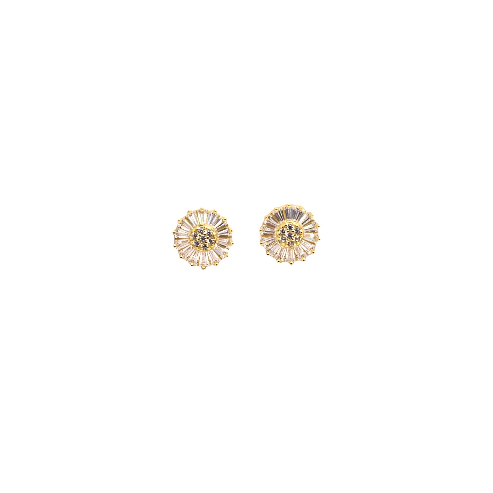 Gold Plated Baguette Studs