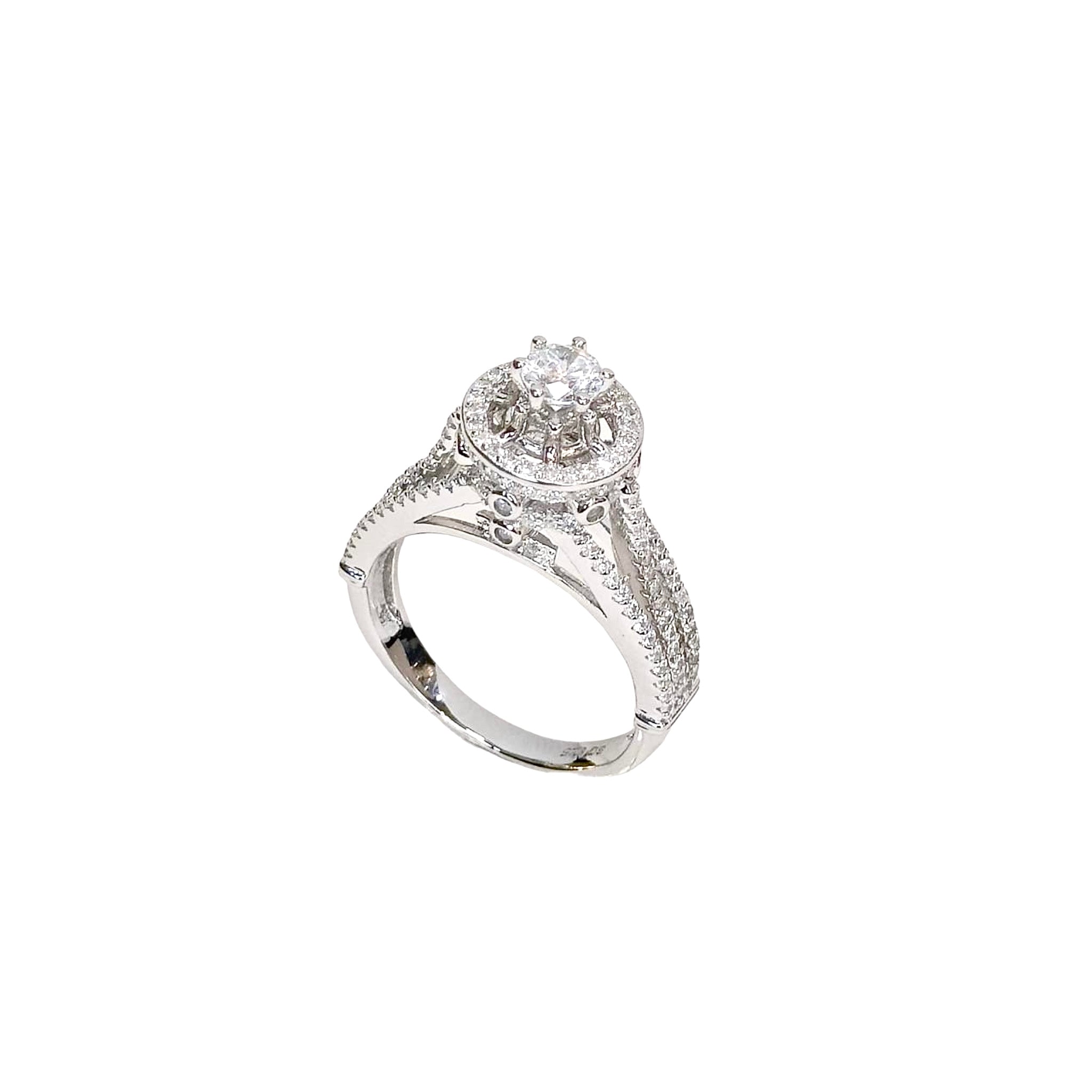 Halo Solitaire Cocktail Ring