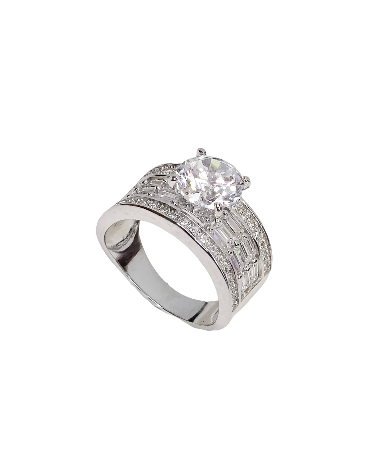 Solitaire Baguette Ring