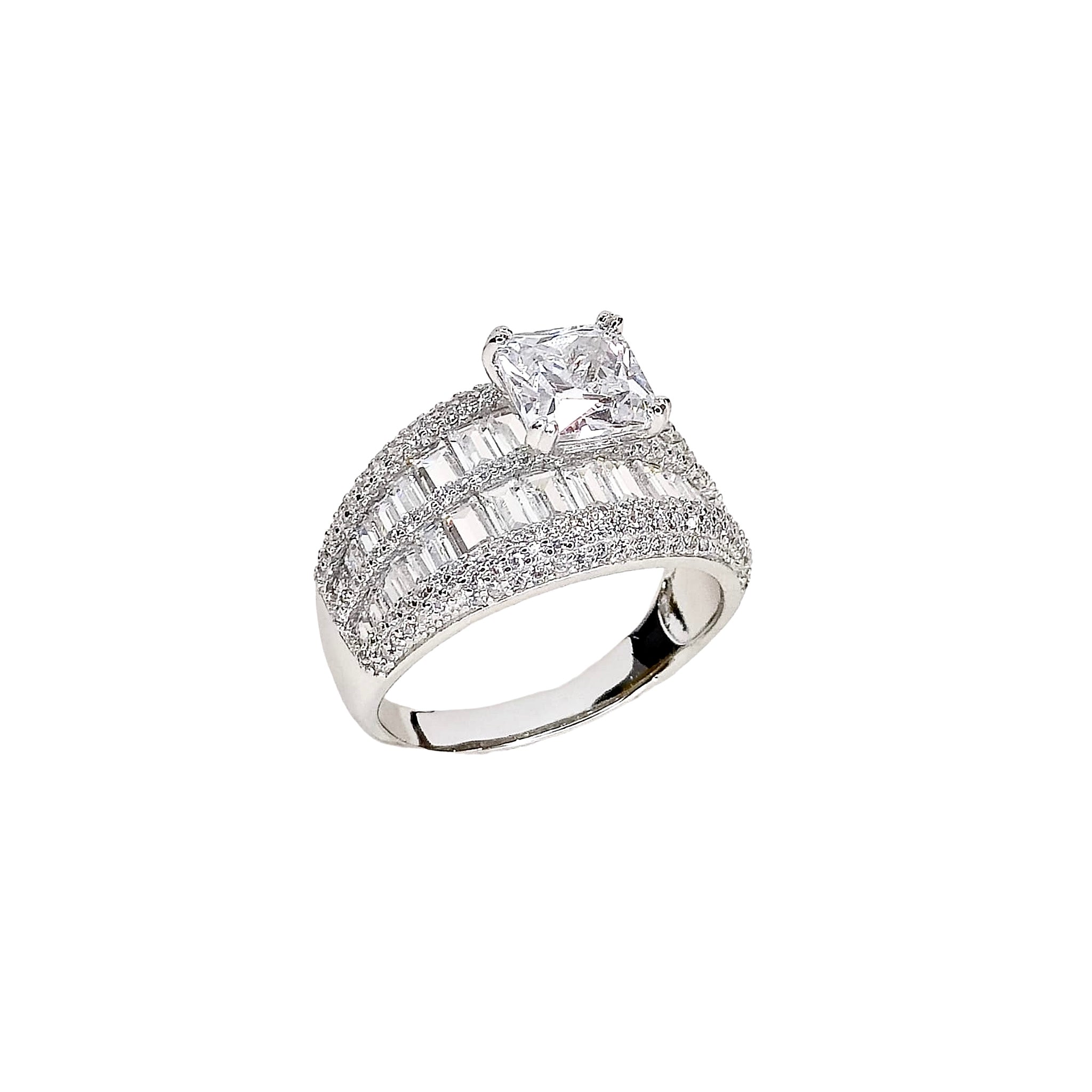 Cushion Cut Baguette Ring