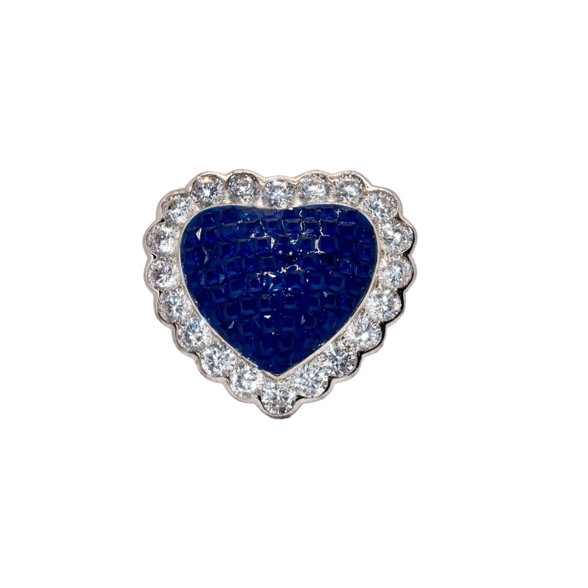 Sapphire Coloured heart Shape Ring