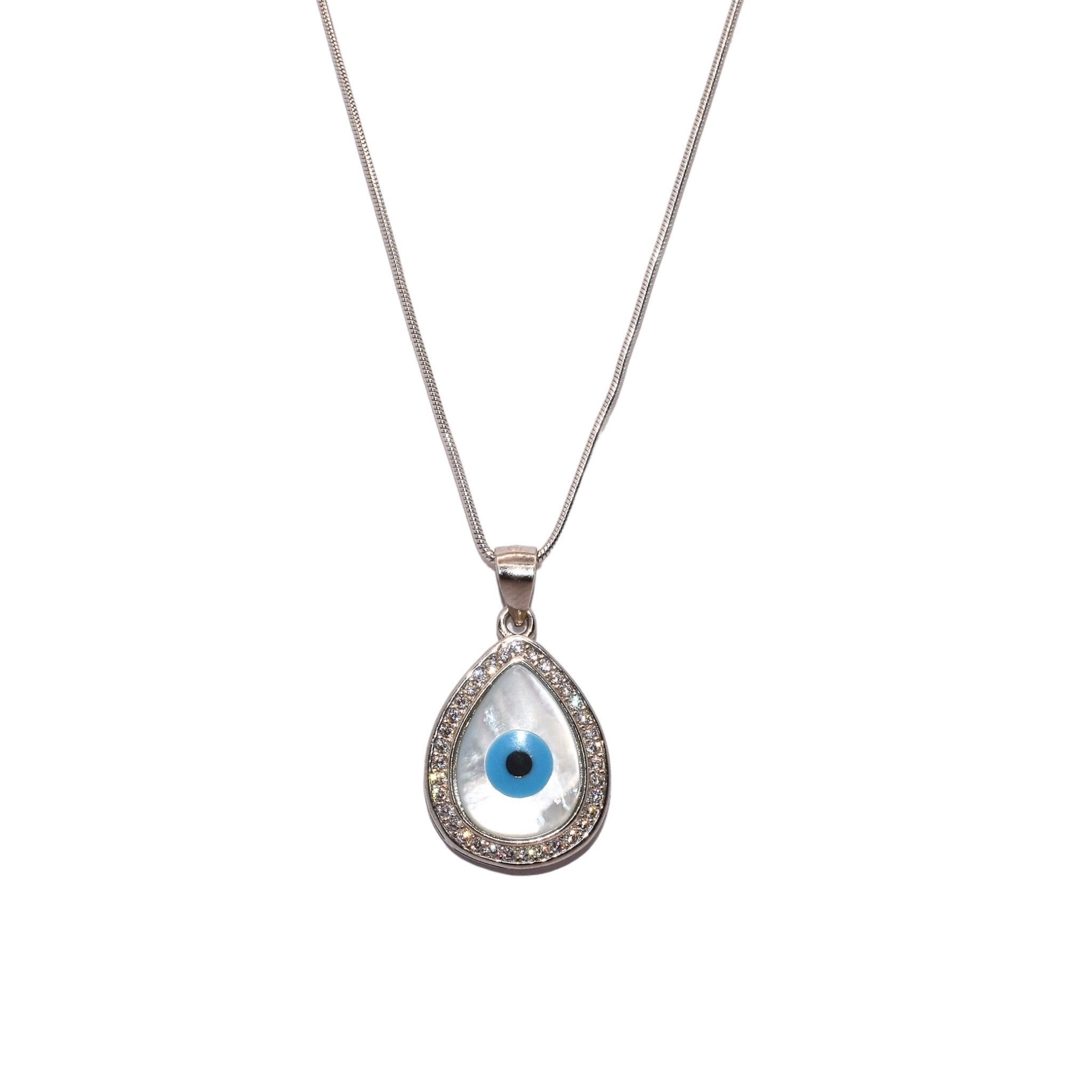 Evil eye Pear Shape Chain Pendant