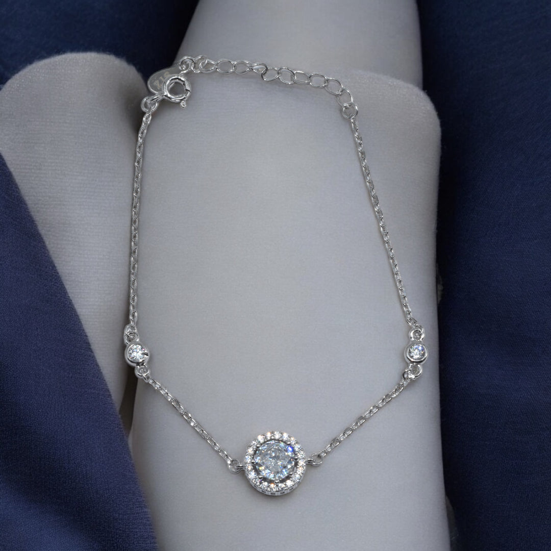 Halo Solitaire Bracelet
