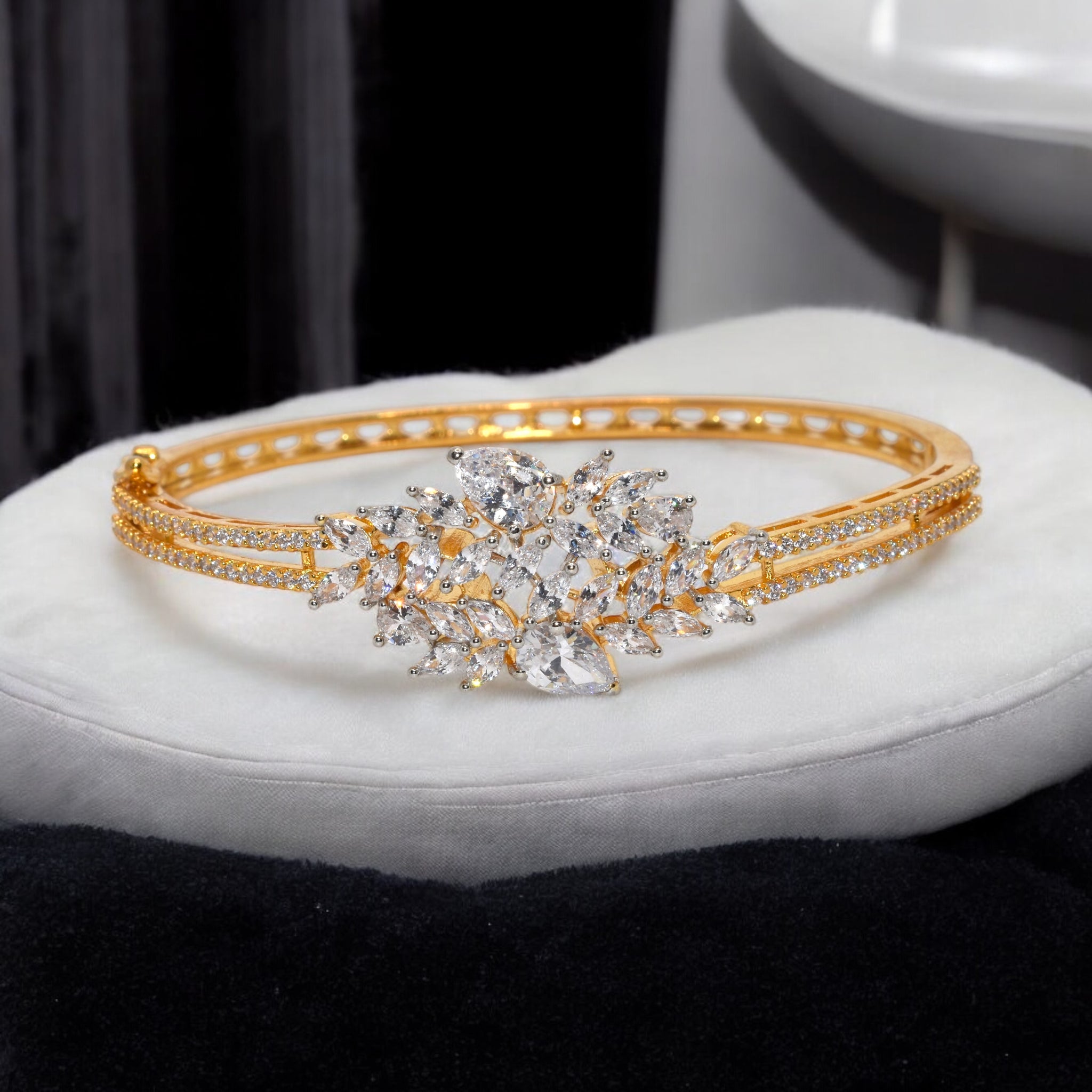 Gold Coloured Dual Pear Bracelet
