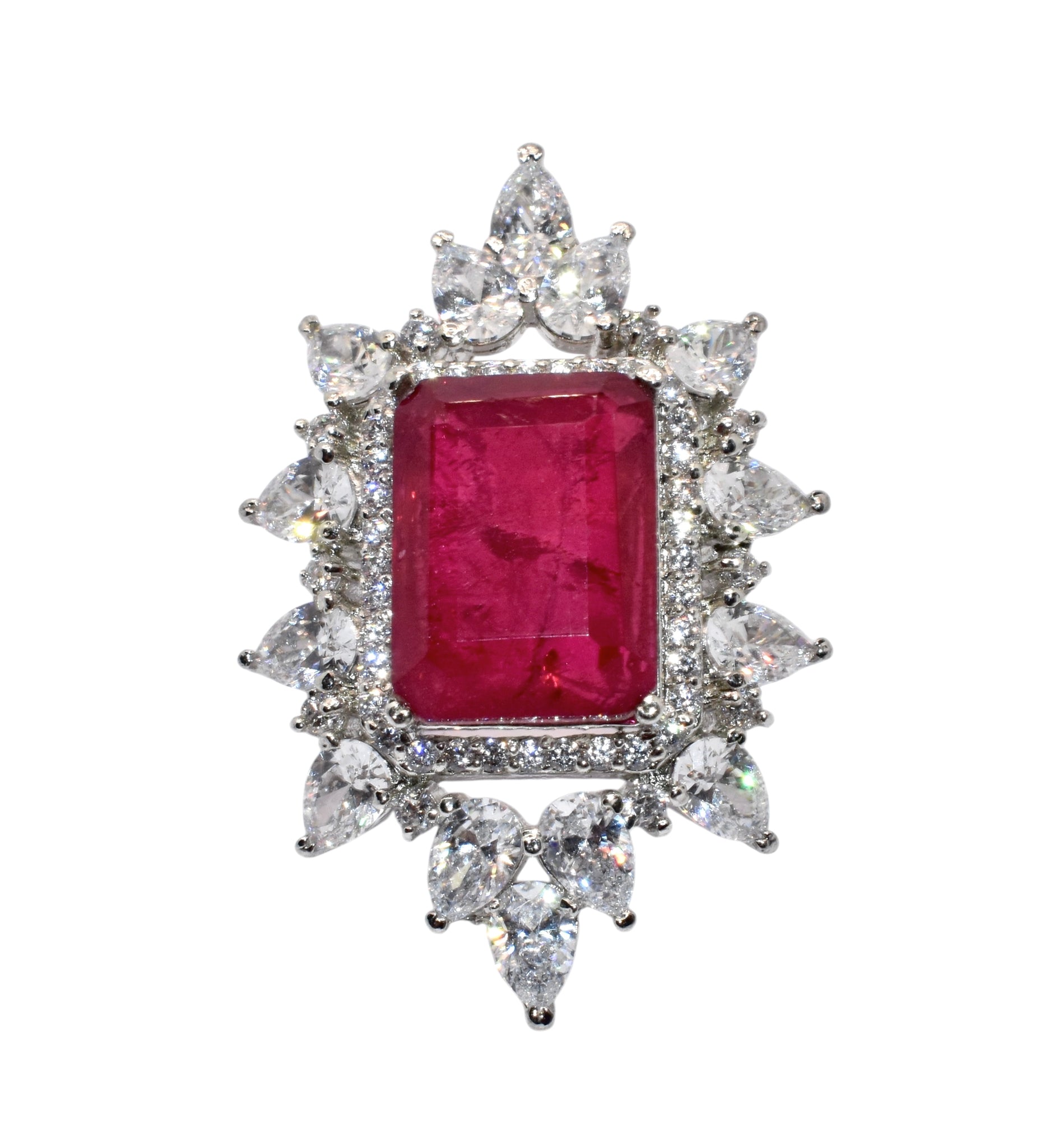Ruby Coloured Cocktail Ring