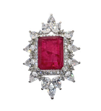 Ruby Coloured Cocktail Ring