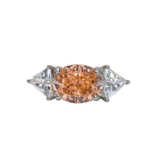 Citrine Coloured Triple ice crush Stone Ring