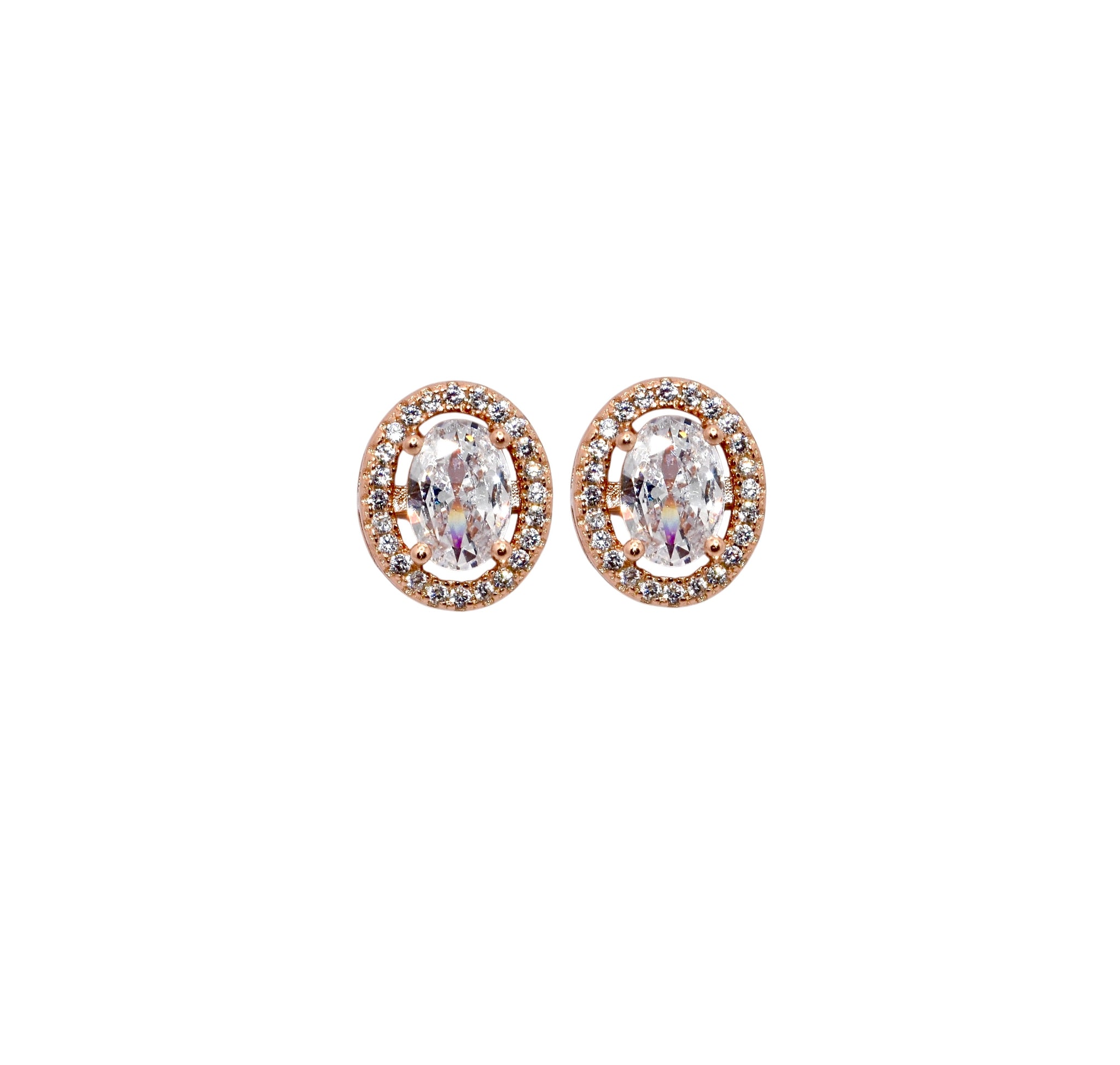 Rose Gold Oval Studs