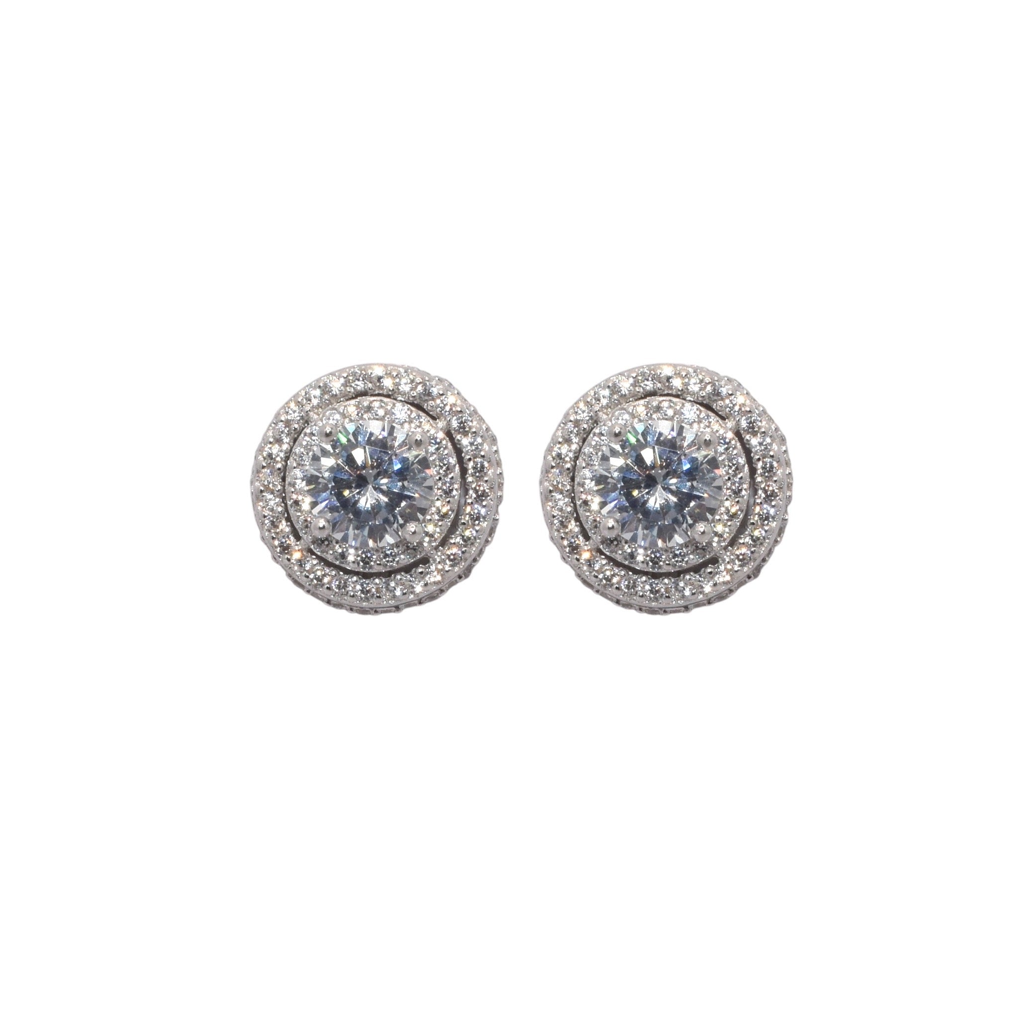 Double Halo Solitaire Studs