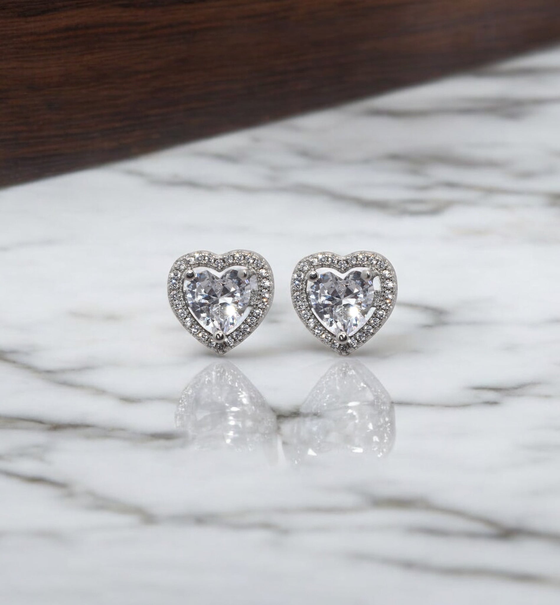 Halo Heart Studs
