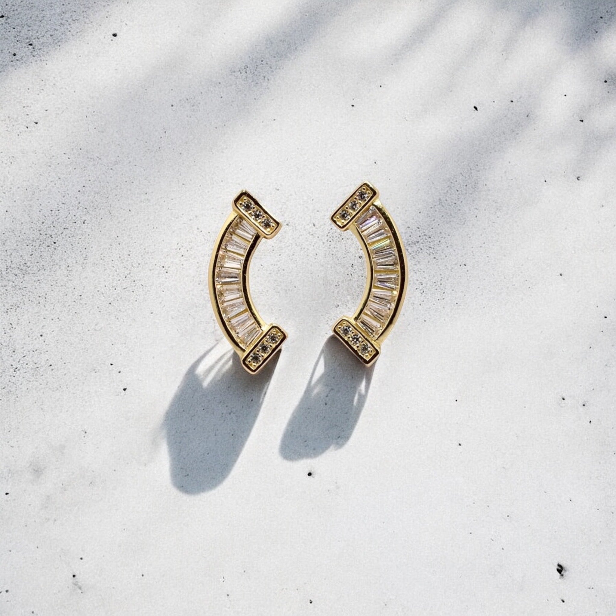 92.5 Silver Gold Plated Emma Studs
