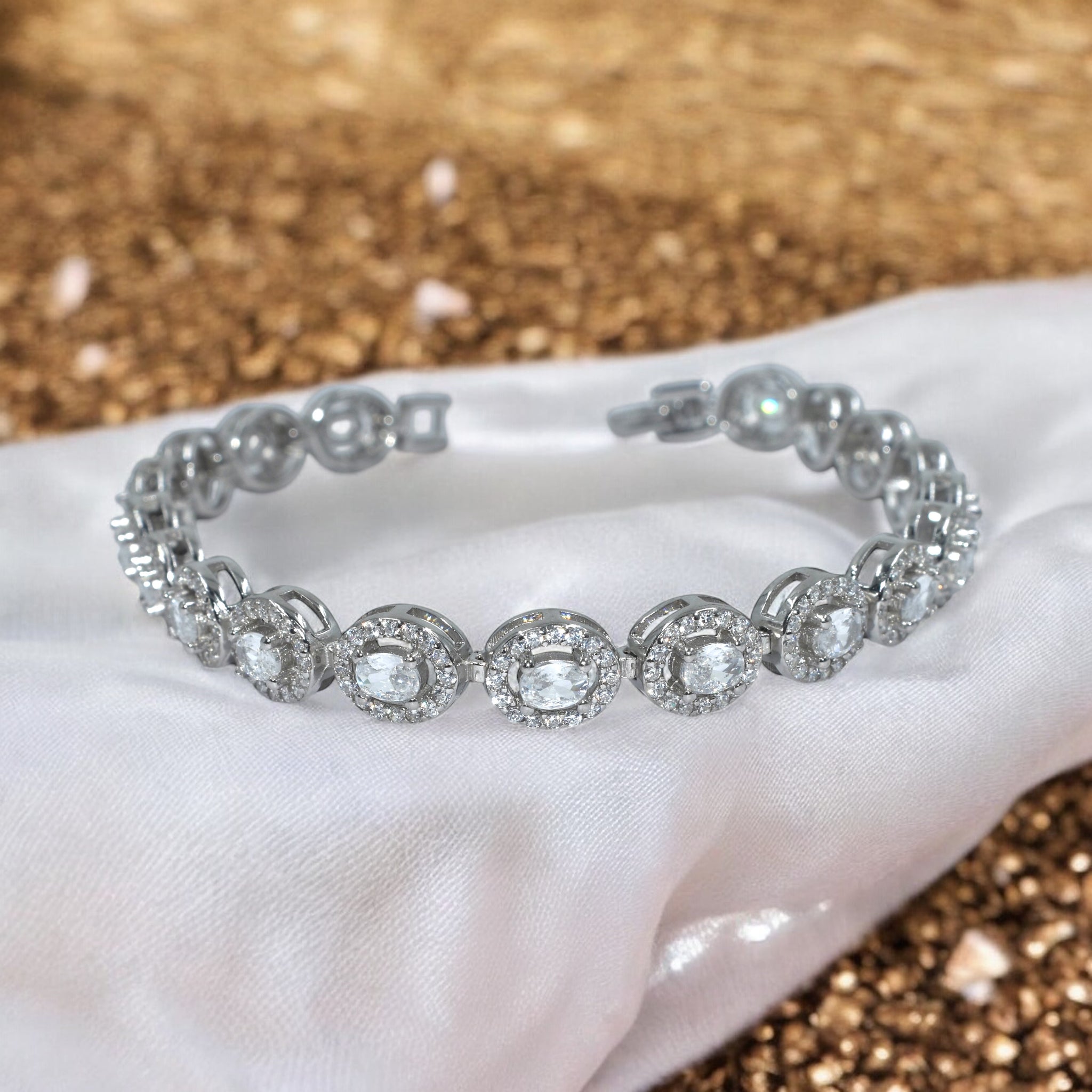 Halo Oval Bracelet