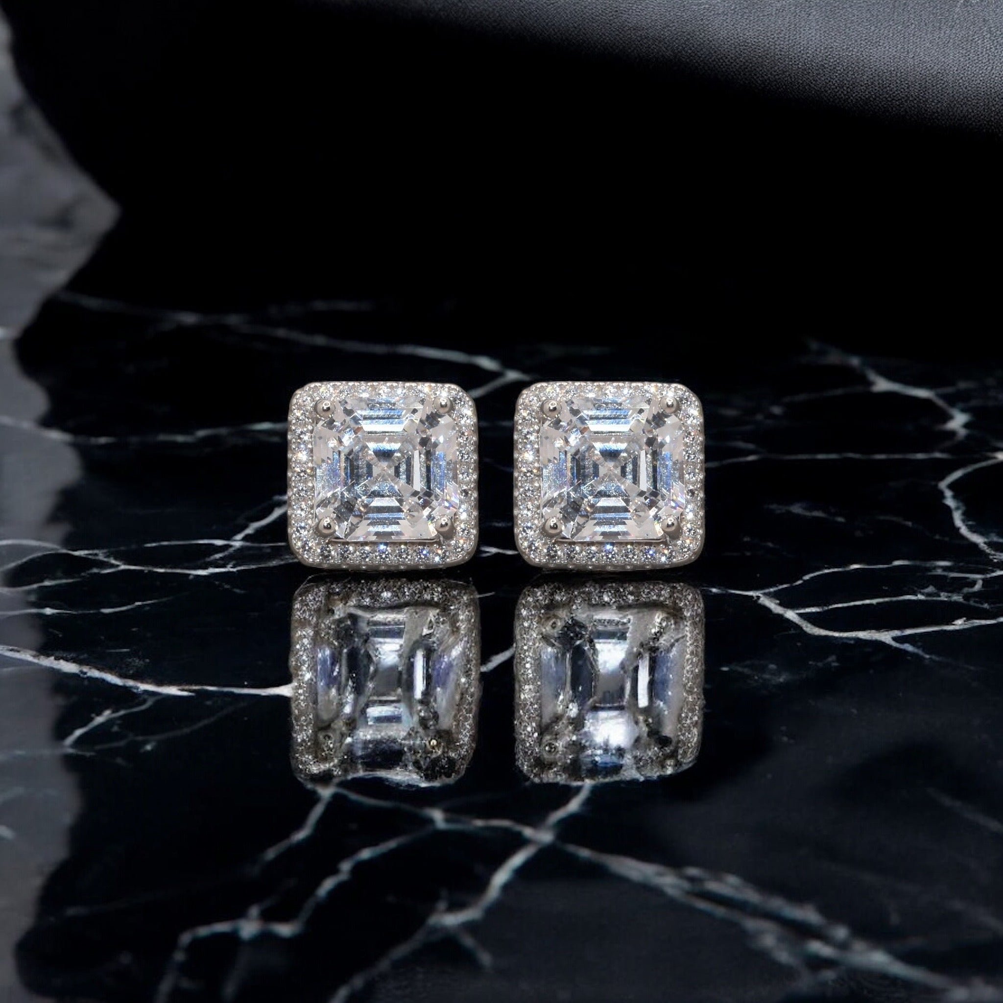Halo Cushion Cut Studs