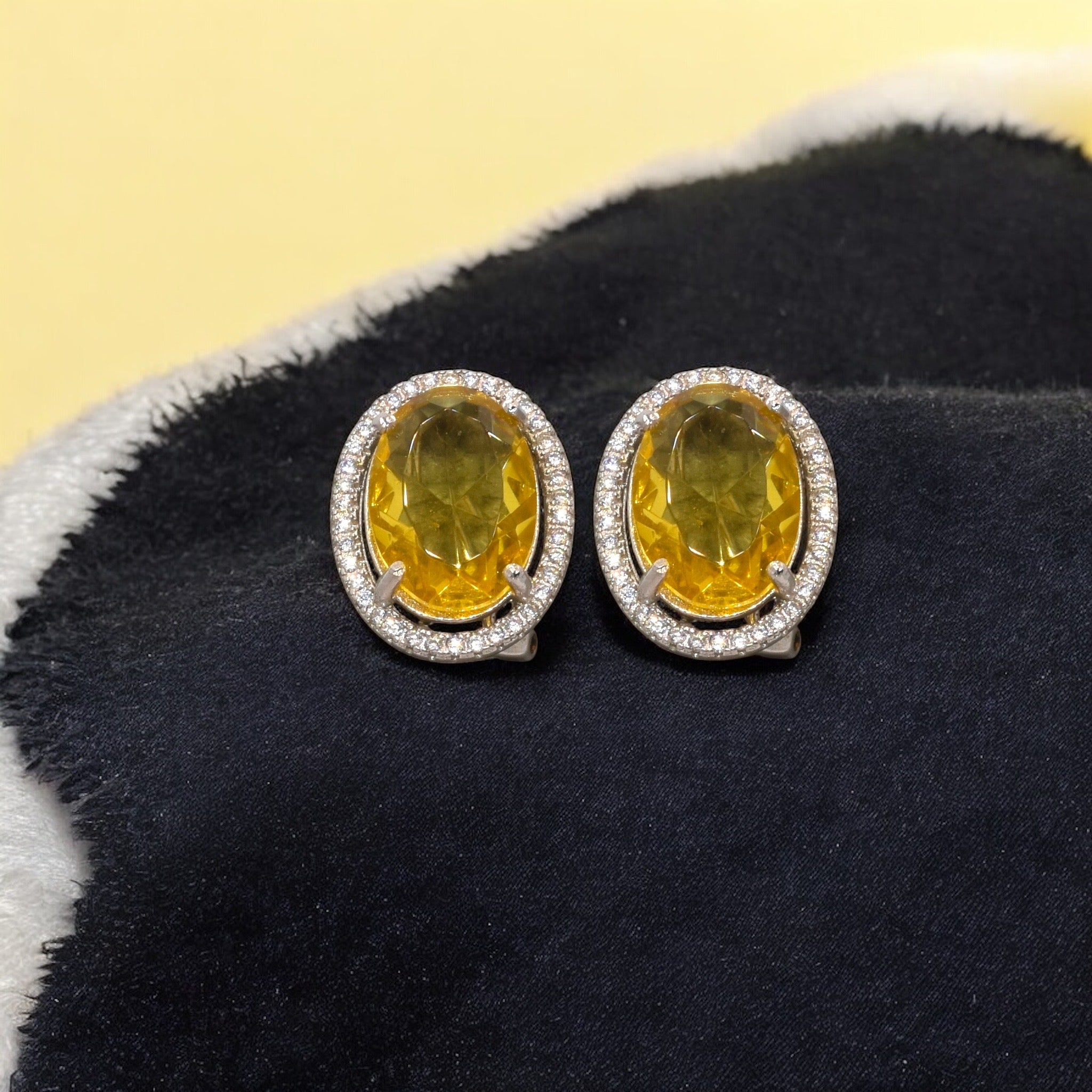 Halo Yellow Coloured Studs