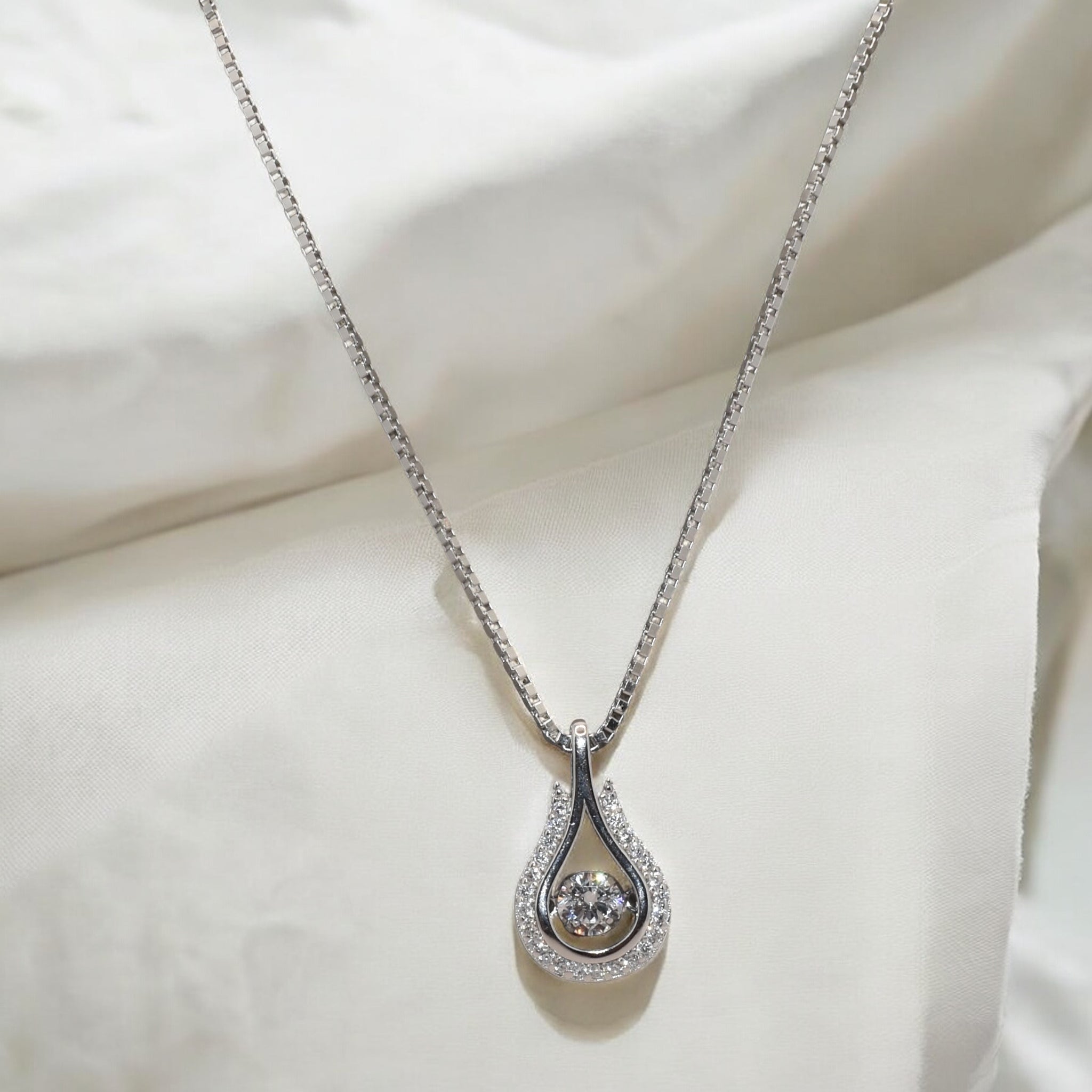Dancing Solitaire Chain Pendant