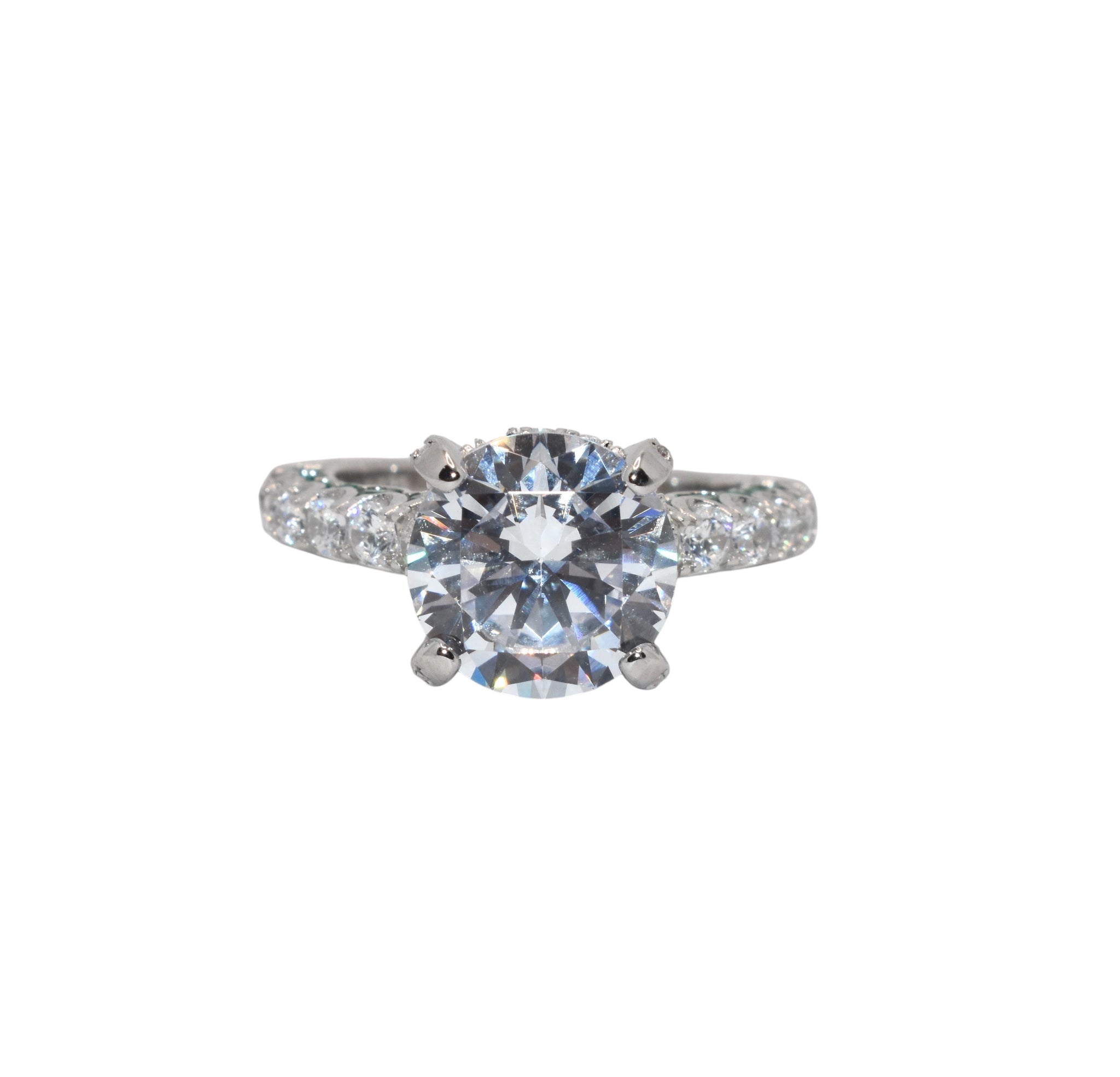 Solitaire Ring With Emerald Coloured Finish
