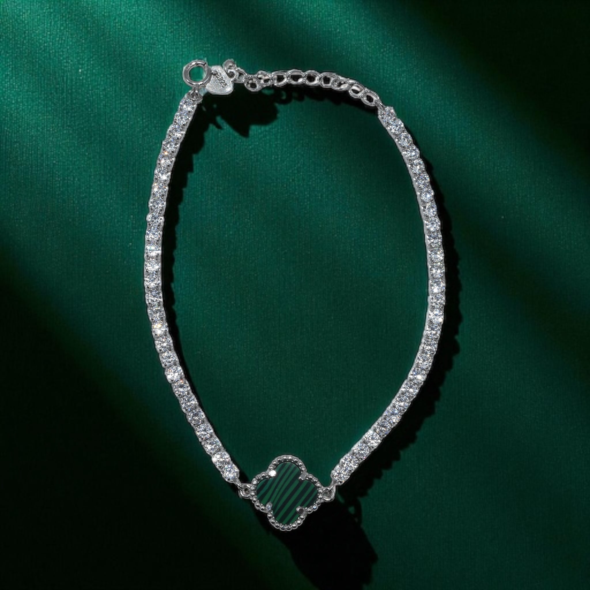 Emerald Clover Tennis Bracelet