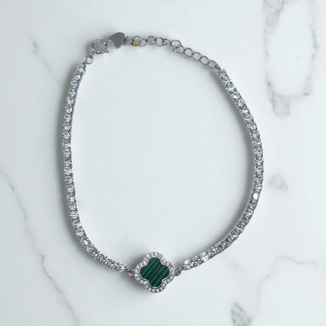 Emerald Clover Tennis Bracelet