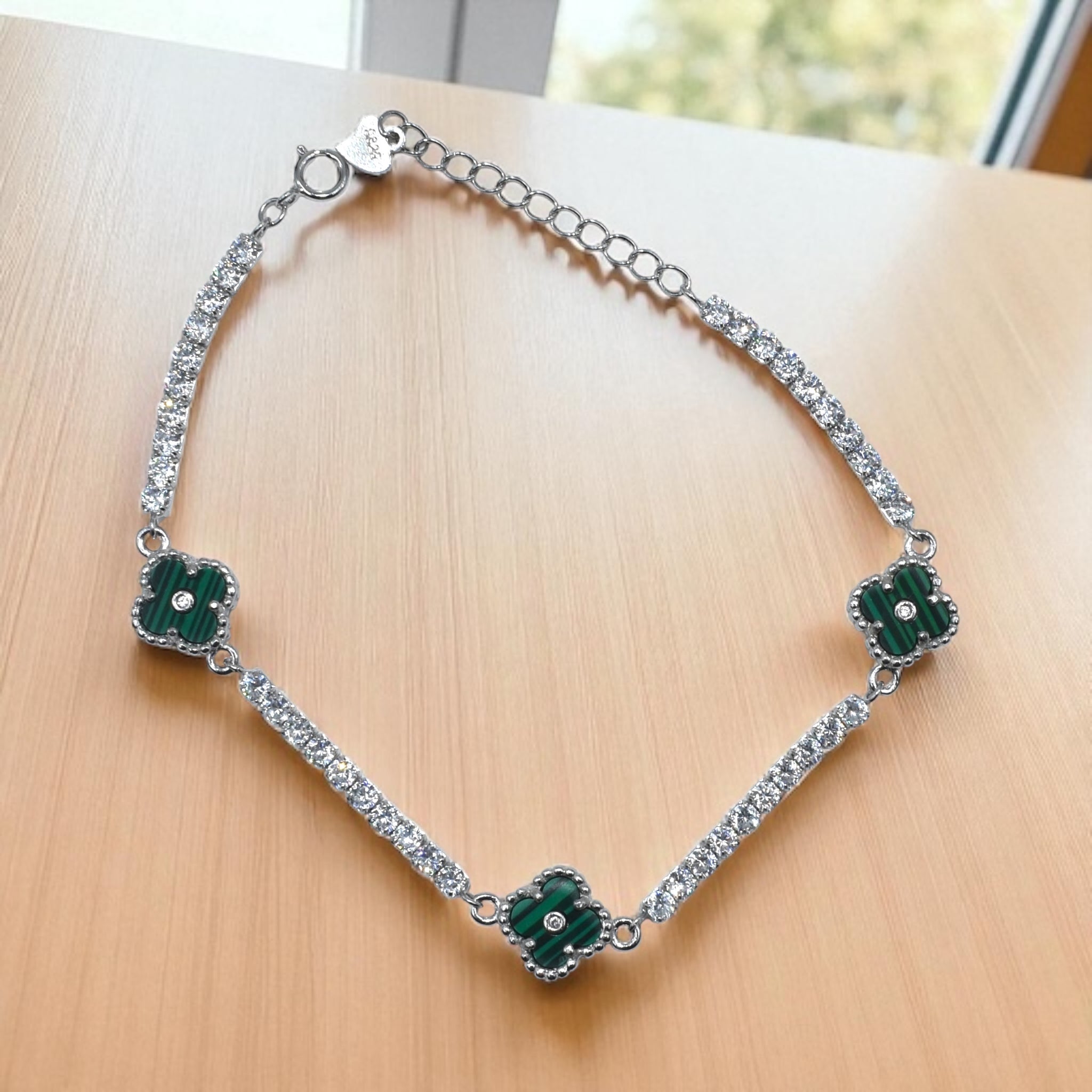 Emerald Clover Tennis Bracelet