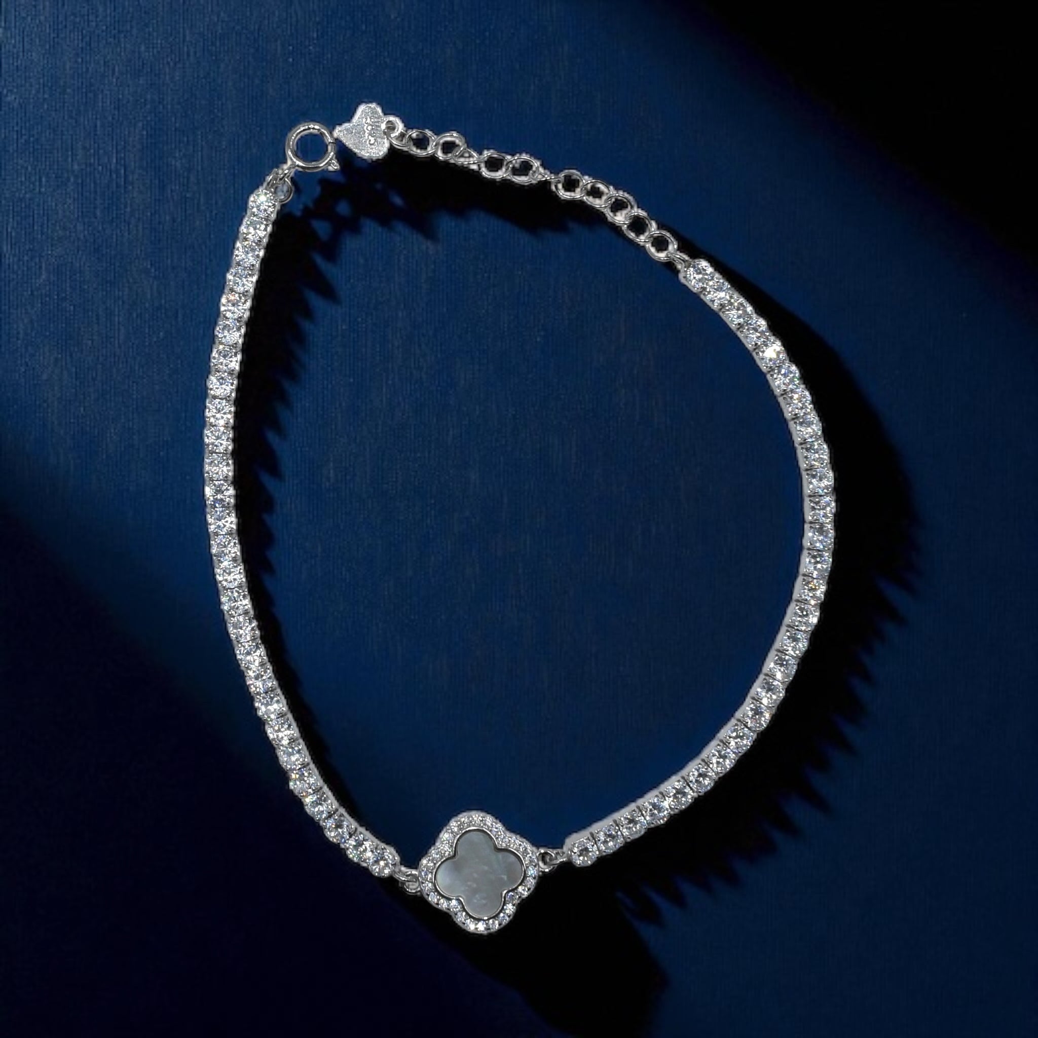 White Clover Tennis Bracelet