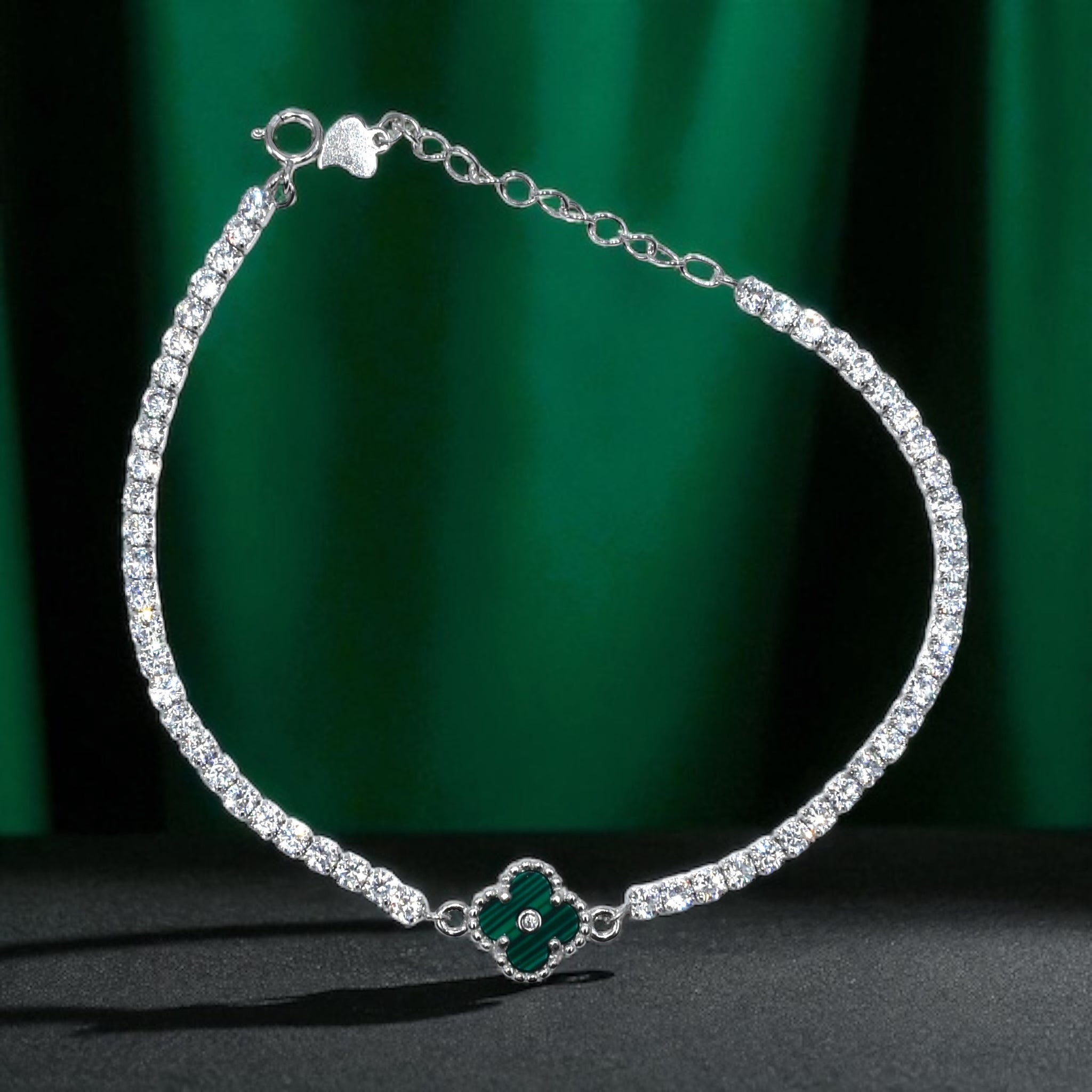 Emerald Clover Tennis Bracelet
