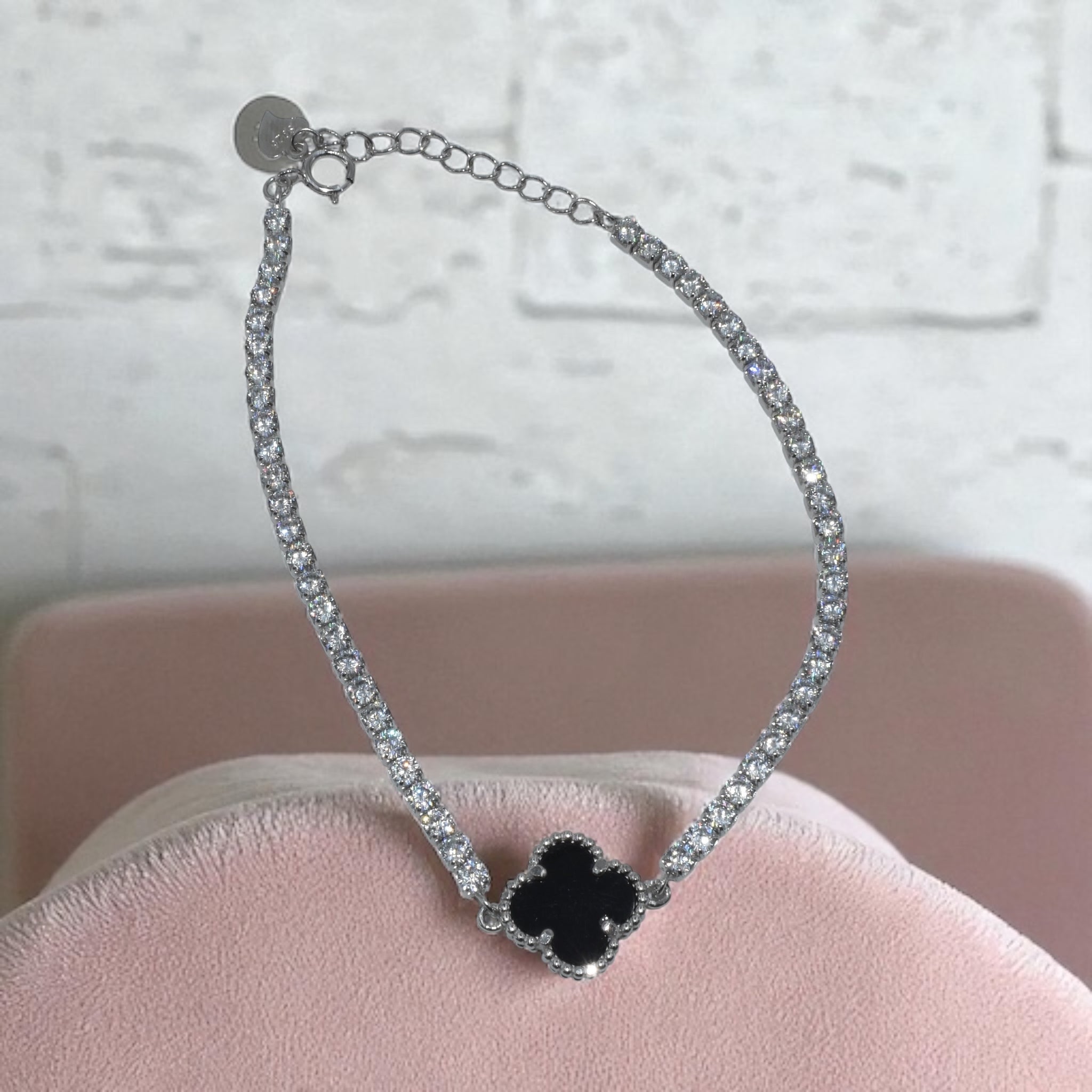 Black Coloured Clover Bracelet