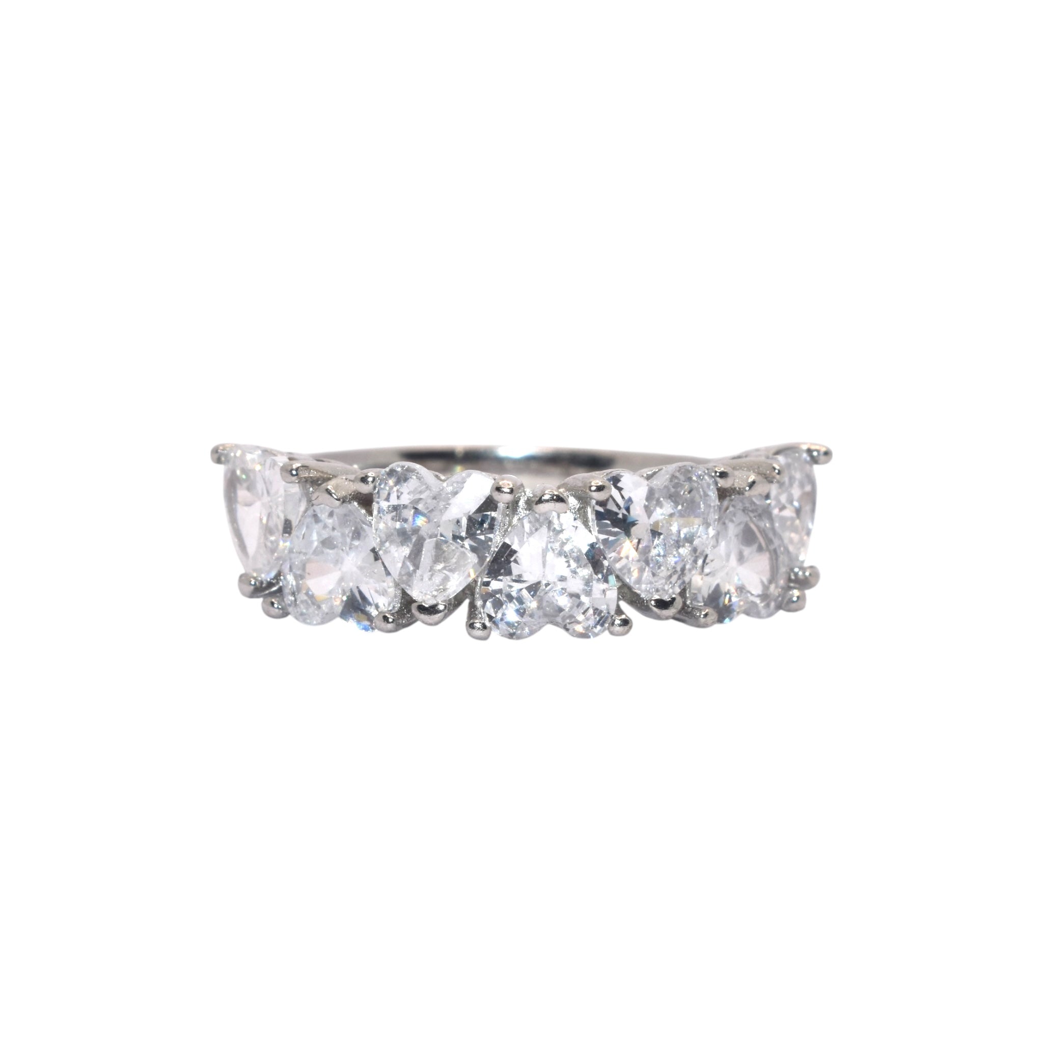 Heart Shape Half Band Ring