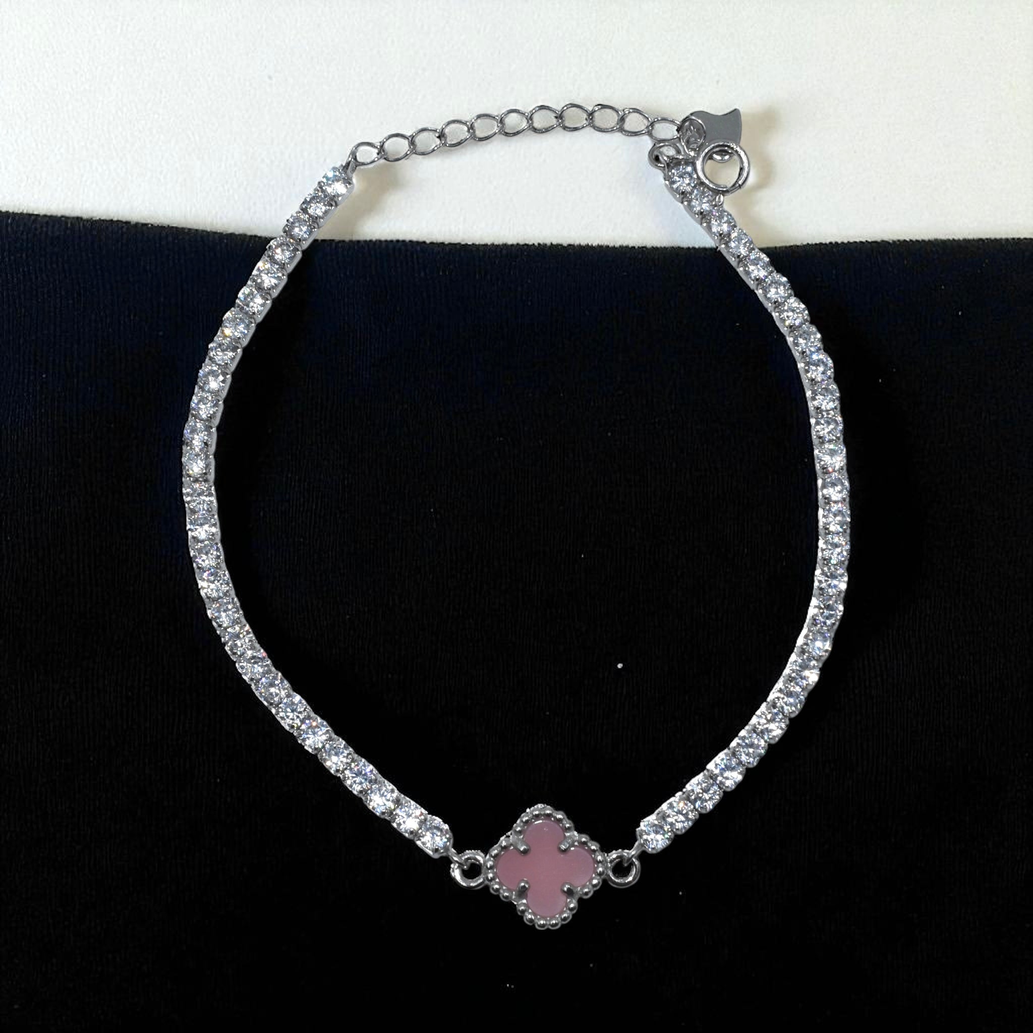Pink Coloured Tennis Bracelet