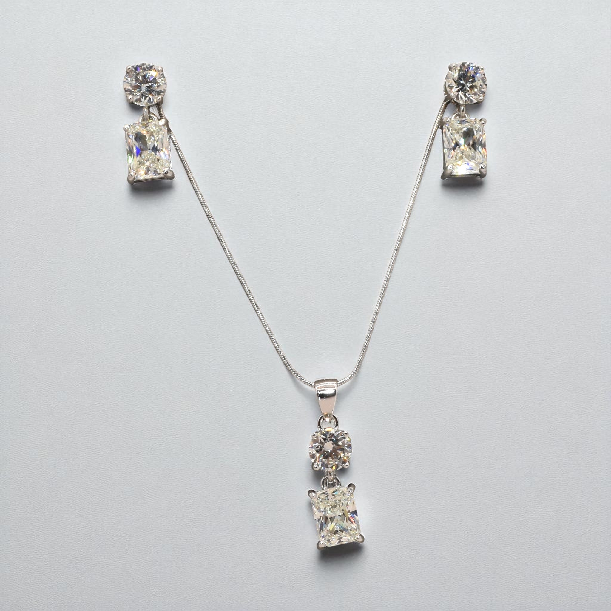 Emerald Cut Chain Pendant