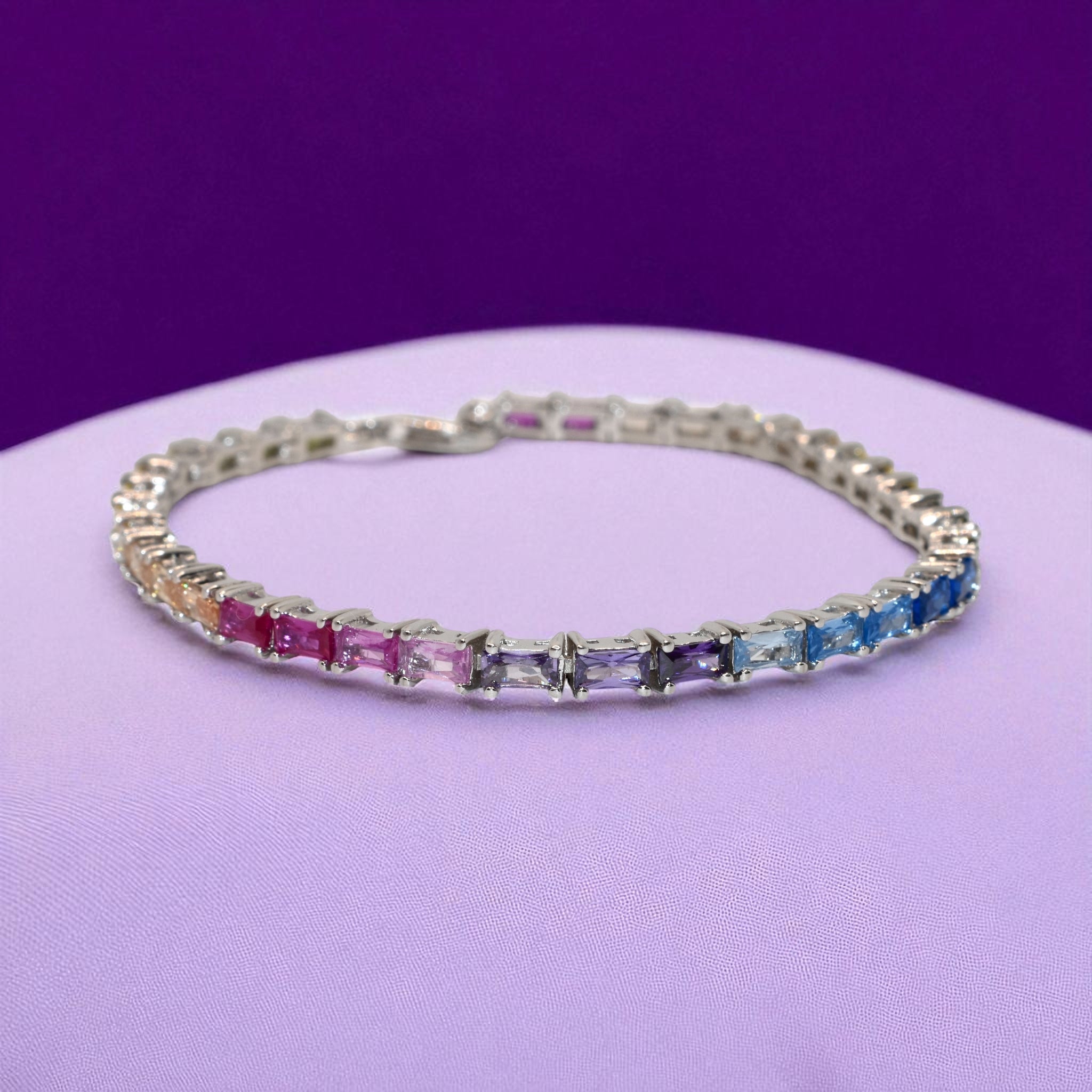 Multi Colour Emerald Cut Bracelet